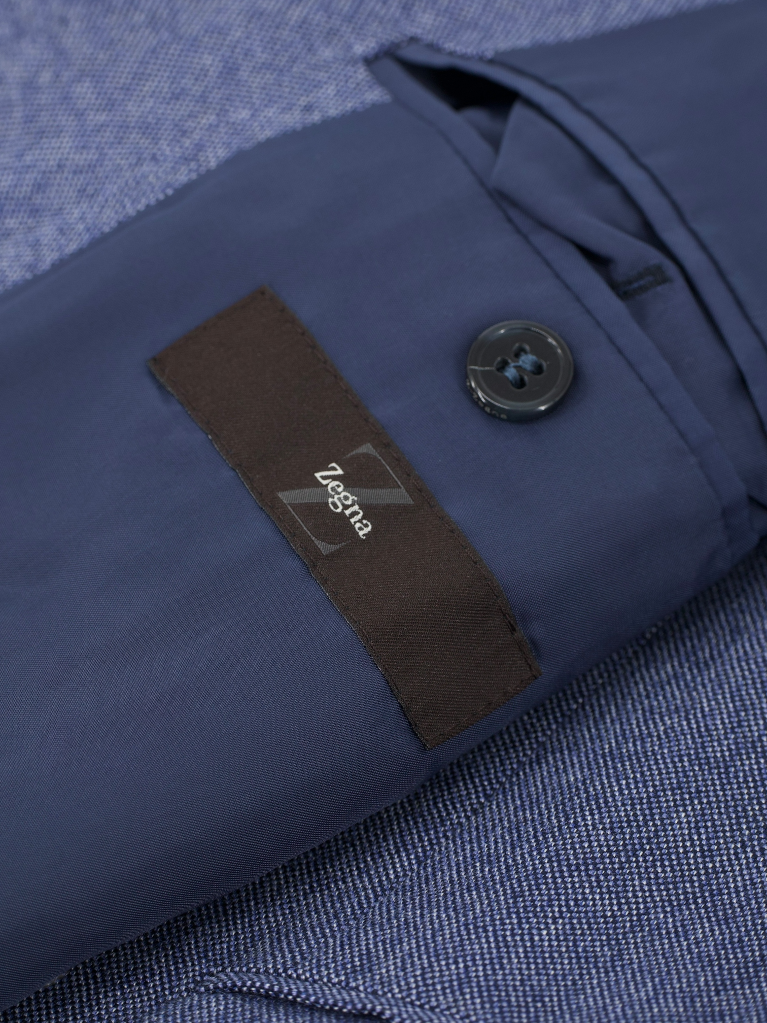 Z-Zegna Blue Pure Bamboo Pinpoint Jacket