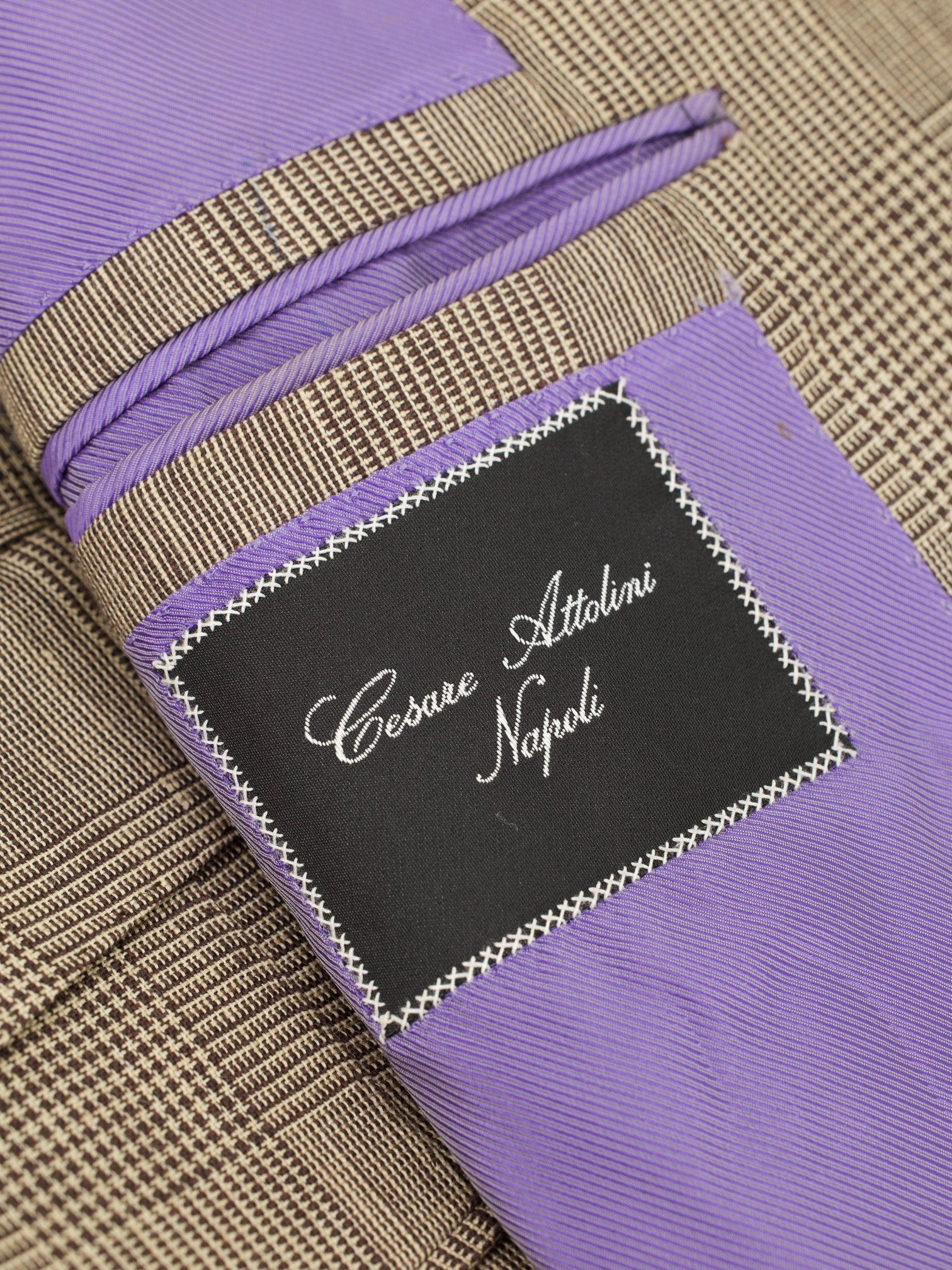Cesare Attolini Light Brown Pure-Linen Prince of Wales Jacket