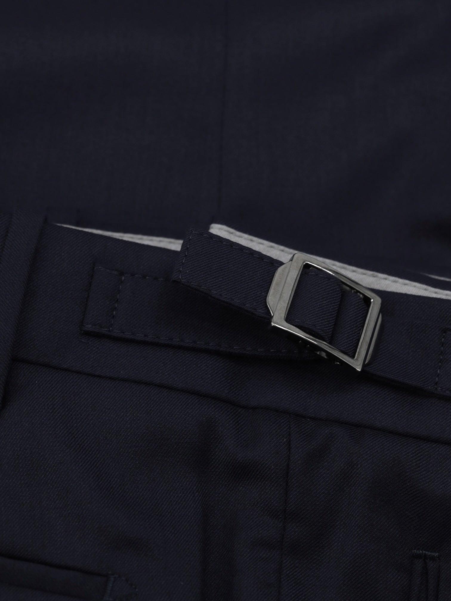 Berwich Navy Wool & Silk Side-Adjuster "Platinum" Trousers