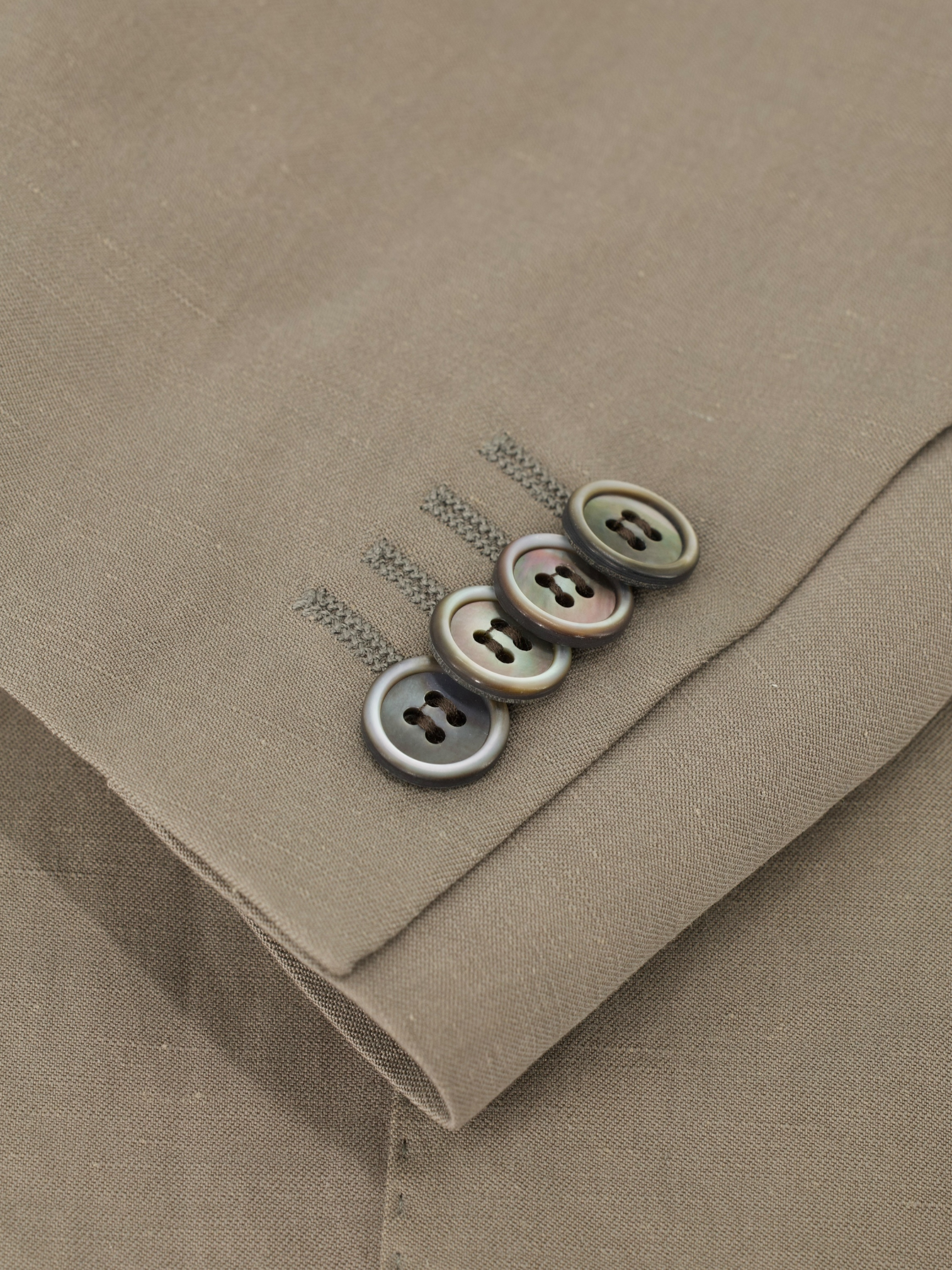 Corneliani Taupe Linen & Silk Plain Summer Suit