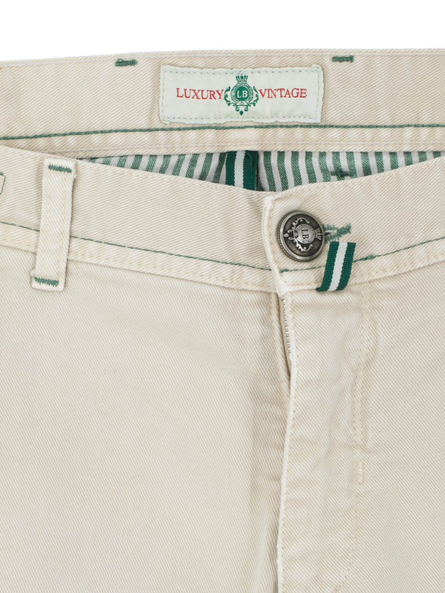 Luigi Borrelli Ecru Rough Cotton-Stretch Twill 5-Pocket Jeans