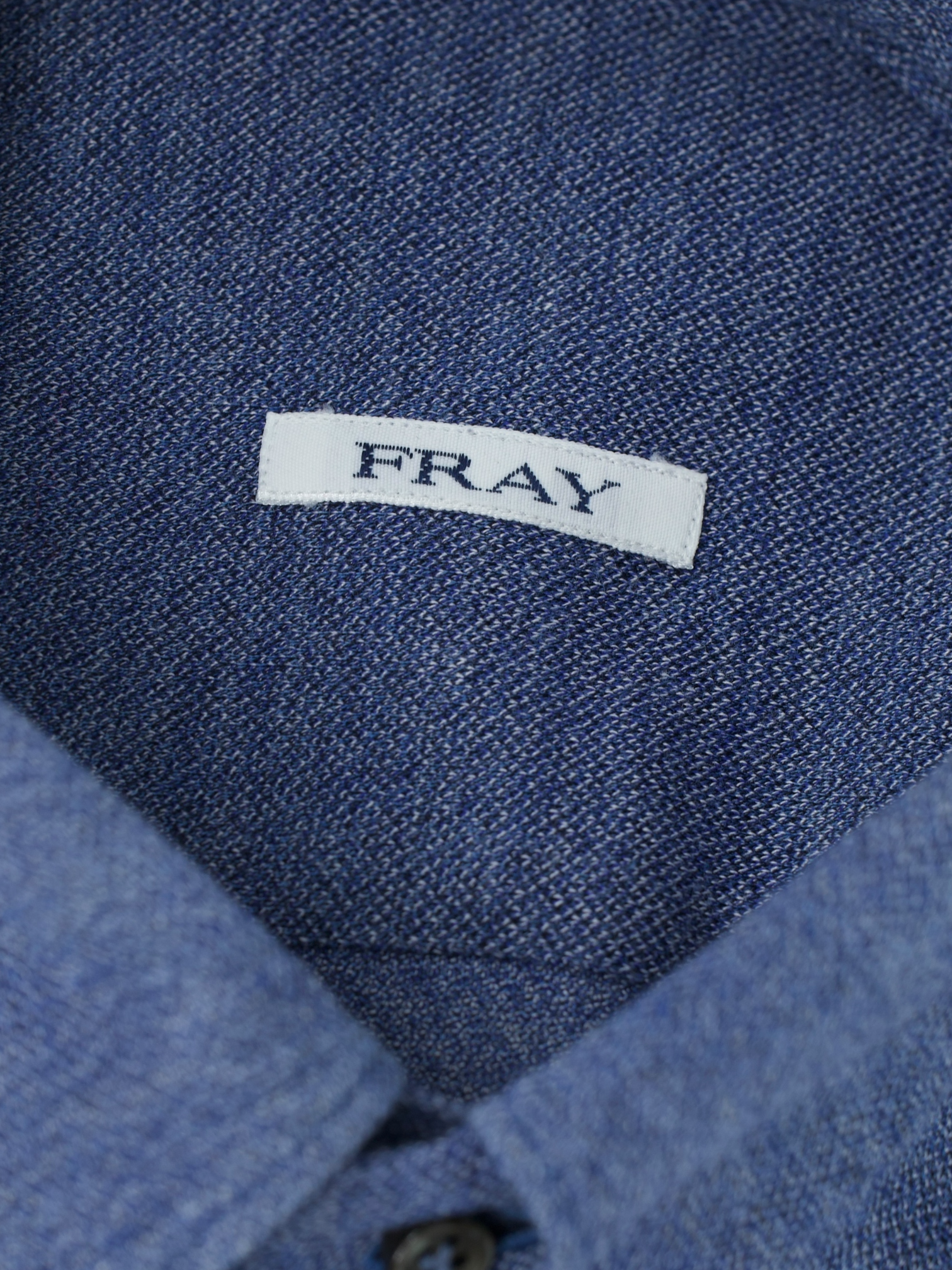 Fray Blue Cotton Piqué Knitted Button-Down Shirt