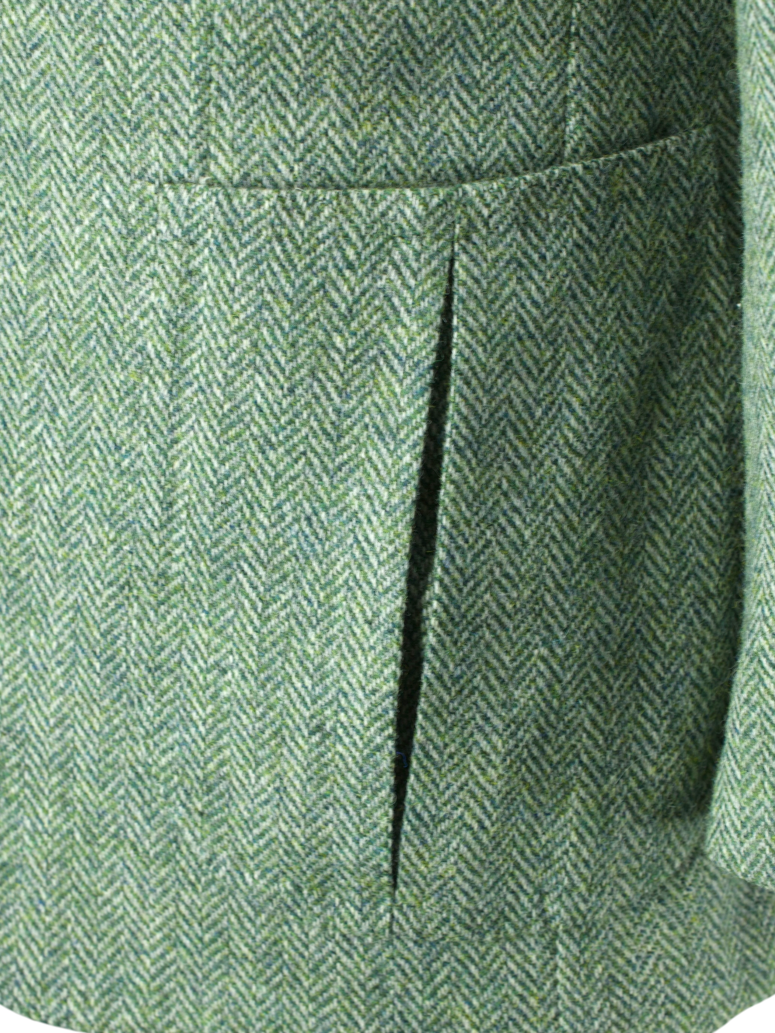 Orazio Luciano Pistache Green Tweed Norfolk-Inspired Herringbone Jacket