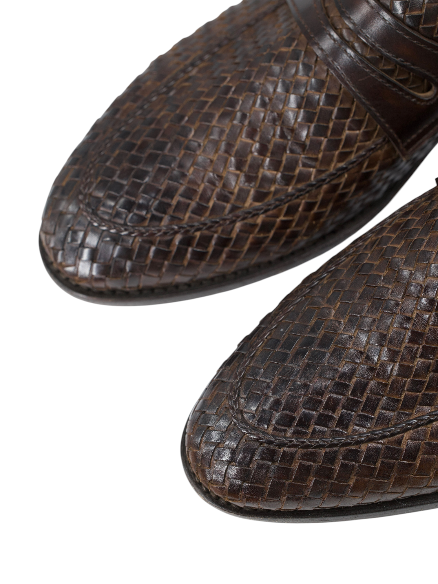 Bontoni Dark Brown Braided-Calfleather Summer Penny Loafer