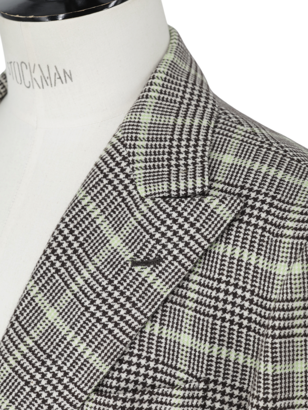 Luigi Borrelli Grey & Light Green Pure Cashmere Prince of Wales Jacket