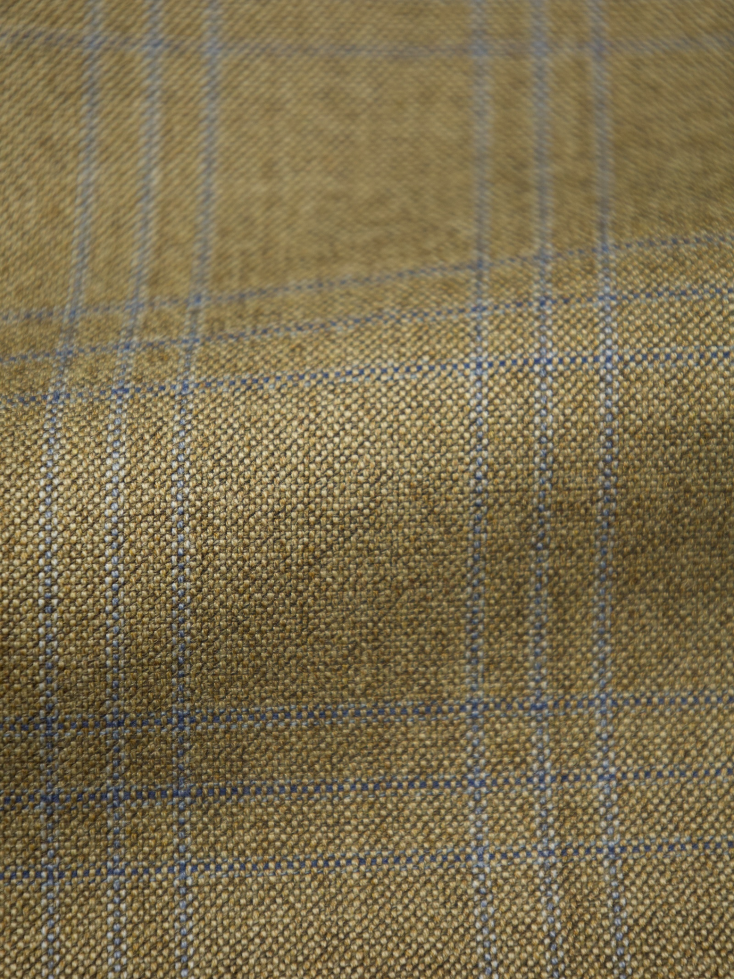 Canali Light Brown & Blue Wool Windowpane Jacket