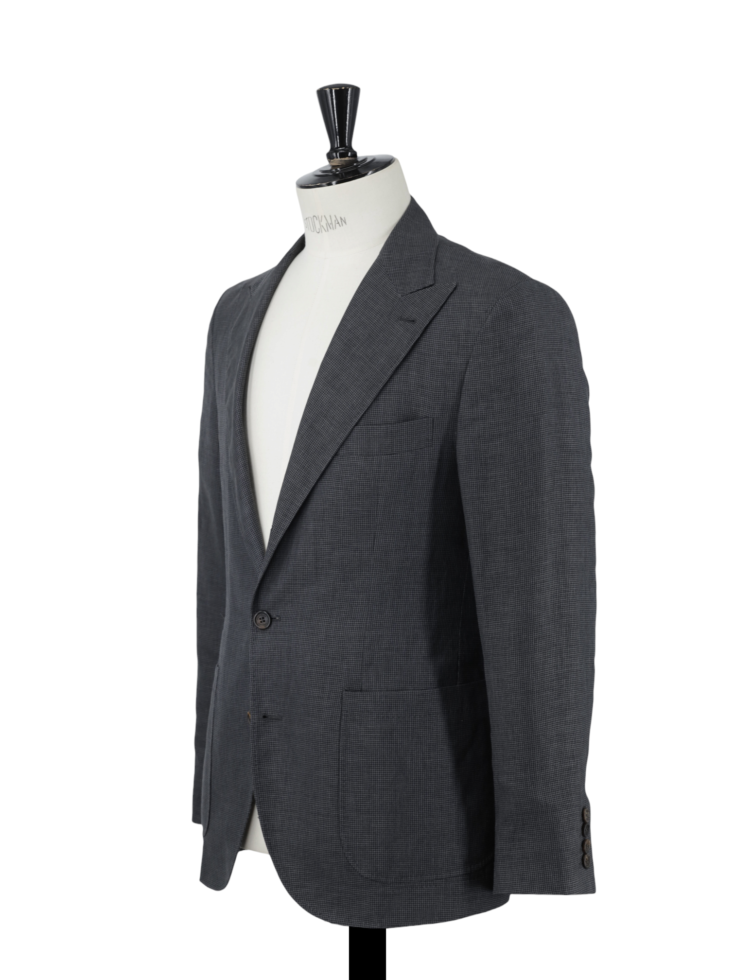 Brunello Cucinelli Warm Grey Wool, Linen & Silk Puppytooth Jacket