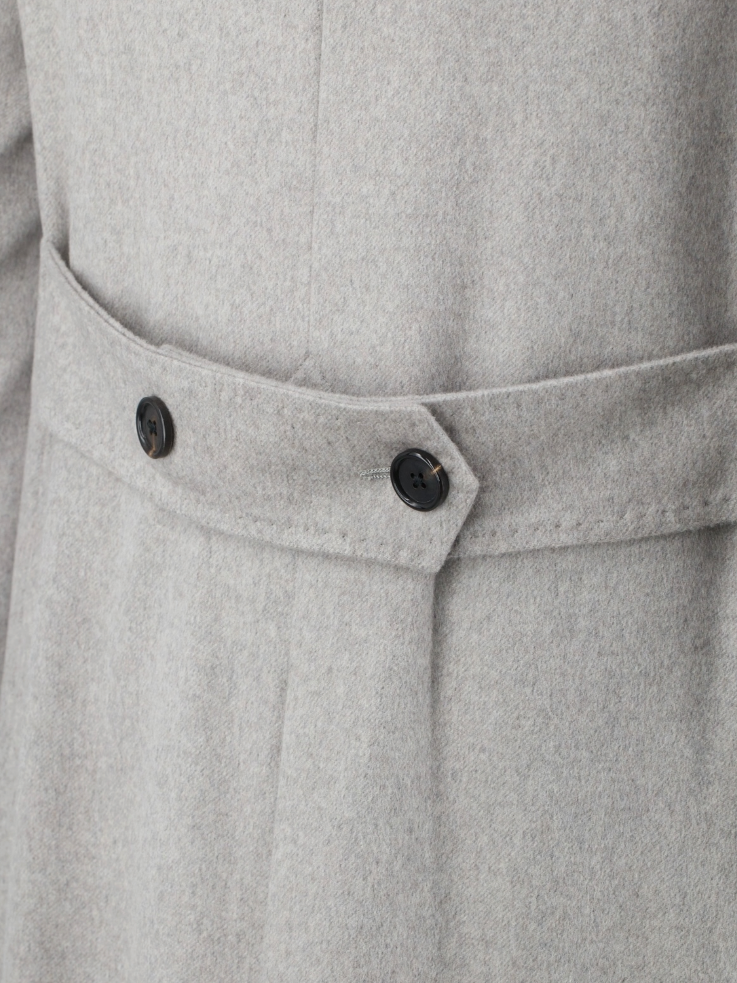Corneliani Light Grey Pure-Cashmere Martingale-Belt Sartorial Overcoat