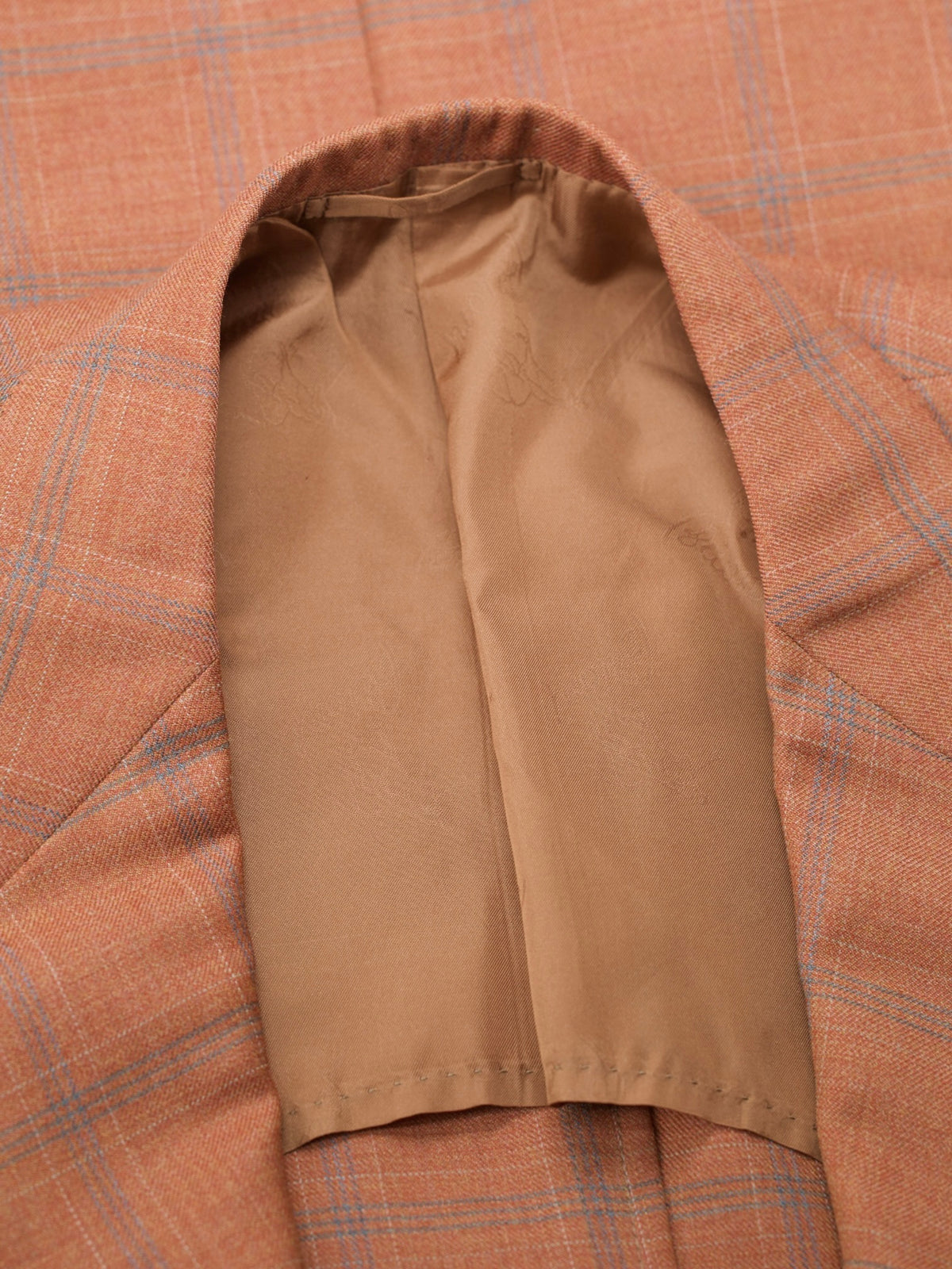 Brioni Peach & Steel Grey Wool Windowpane Vintage Nomentano Jacket