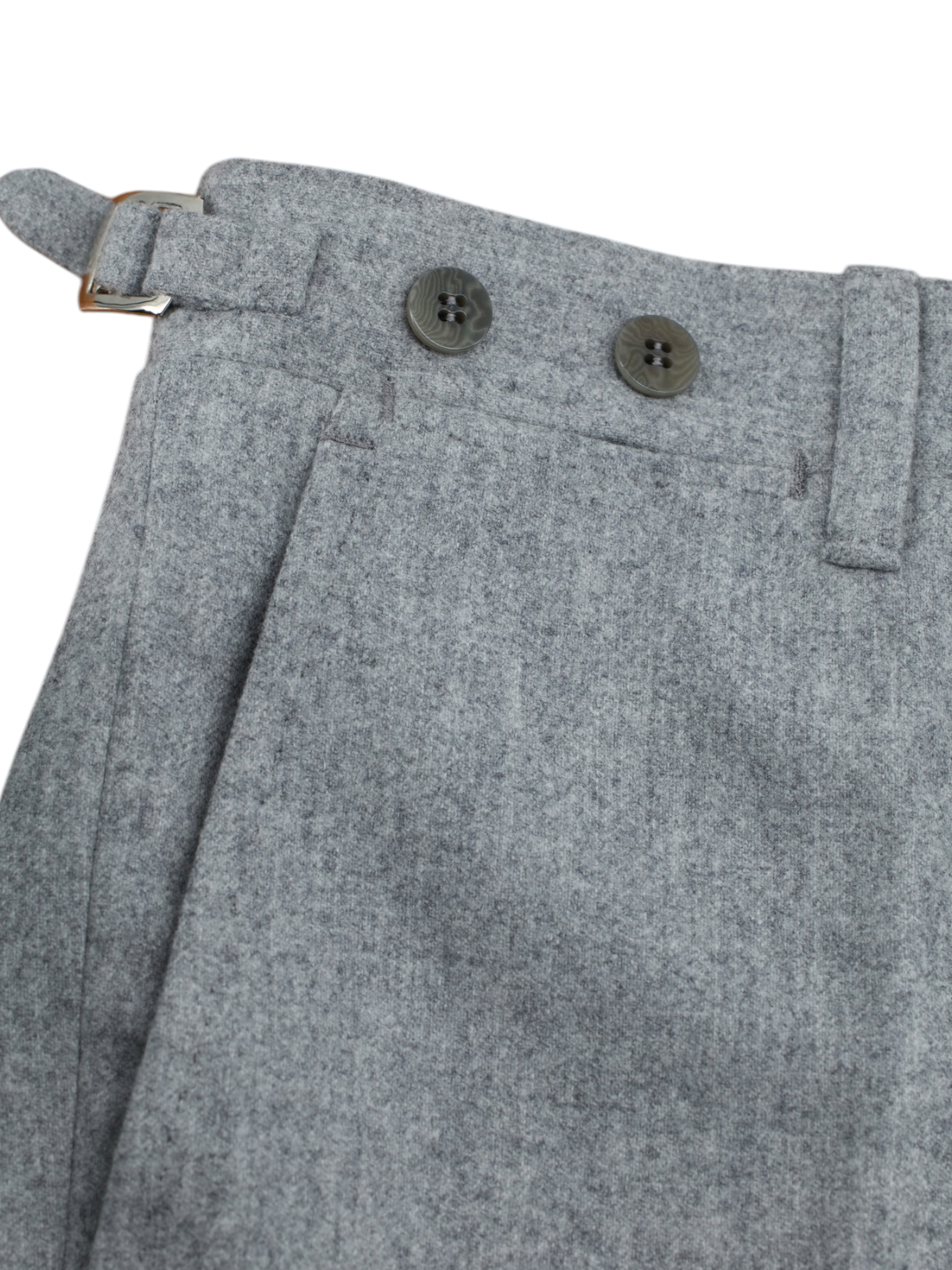 Sartoria Voglio Light Grey Grey Wool-Flannel "Caccioppoli" Sartorial Trousers