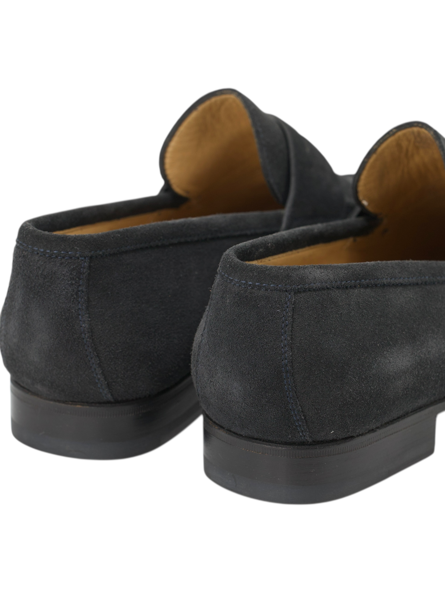 Peluso Napoli Steel Grey Suede Penny Loafers