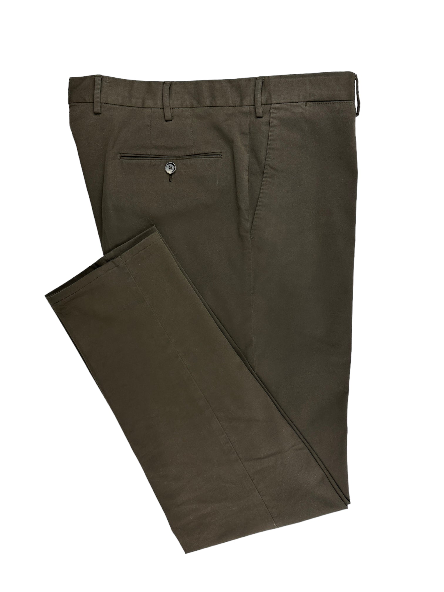 PT01 Olive Green Cotton Stretch Chino