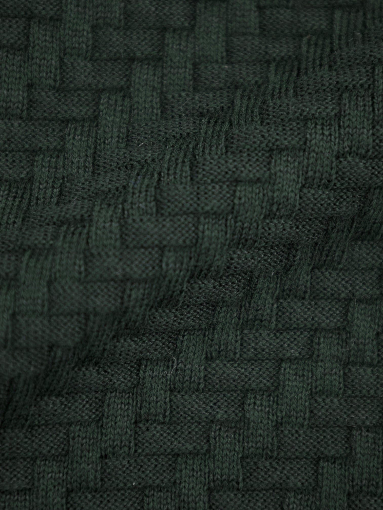 Brioni Forest Green Cotton, Silk & Cashmere Trama Weave Long Sleeve Polo