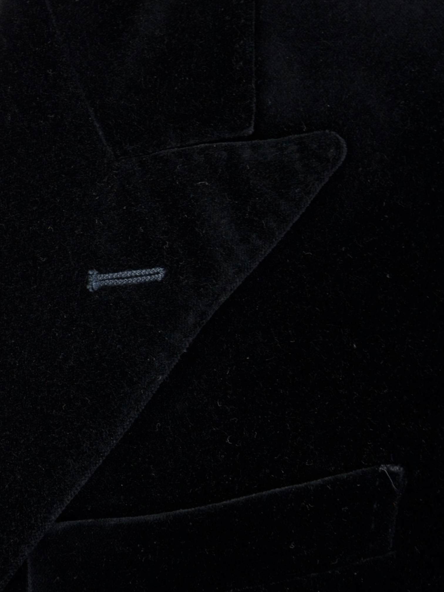 Ralph Lauren Black Cotton Velvet Double-Breasted Jacket