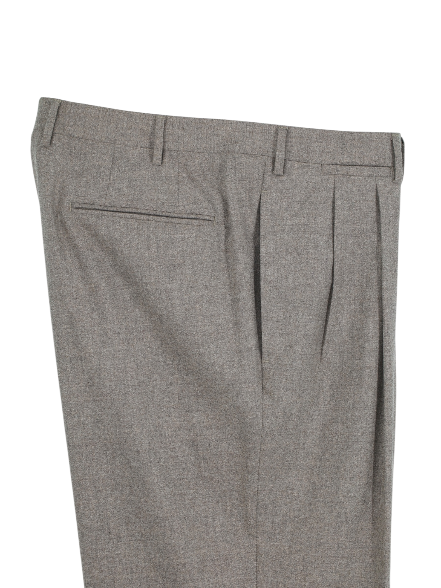 Corneliani Light Brown Wool, Cashmere & Stretch Pleated Trousers