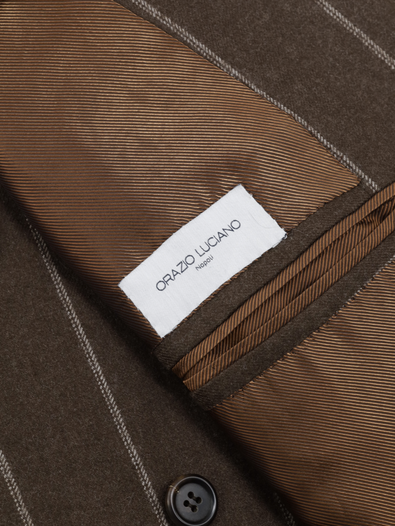 Orazio Luciano Dark Brown Double-Breasted Wool-Flannel Chalkstripe Suit