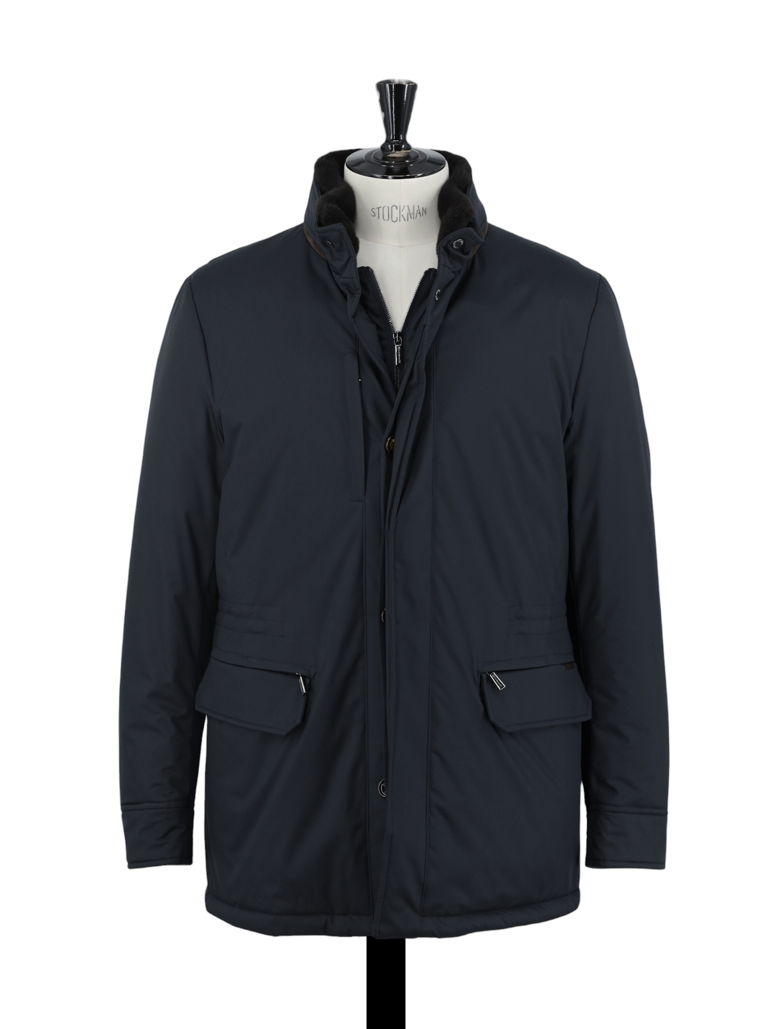 MooRER Navy Aqua-Proof Bernier Field-Jacket