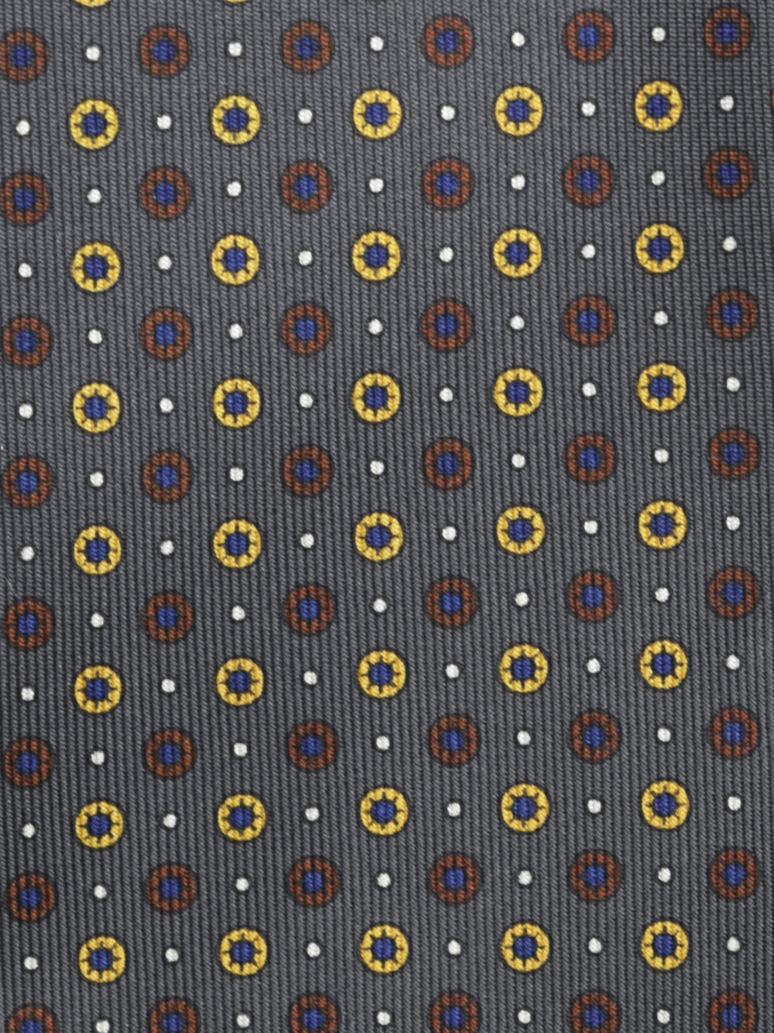 E.Marinella Warm Taupe & Orange Silk Multi-Dot Pattern Tie