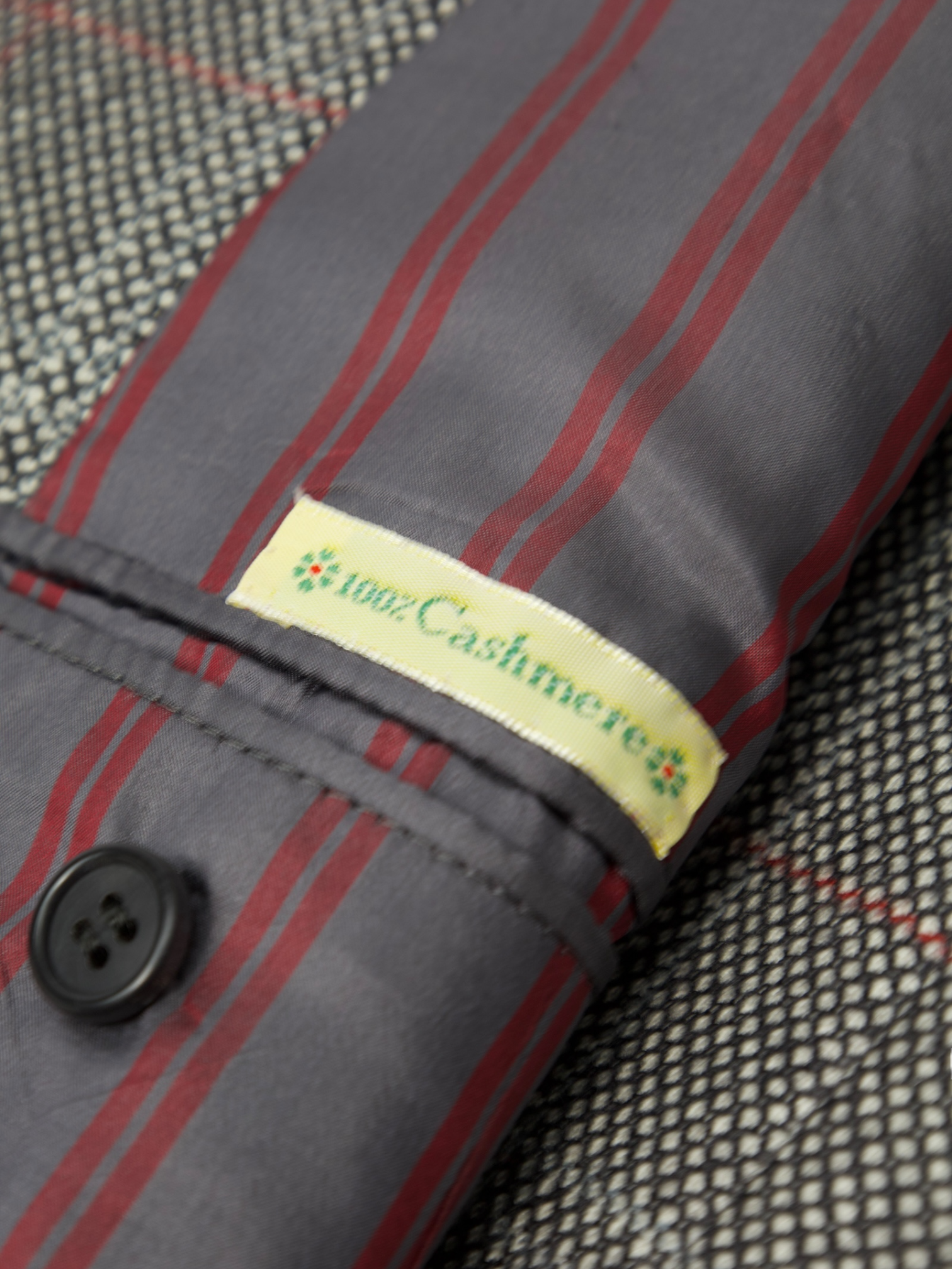 Kiton Grey Cashmere Windowpane Jacket
