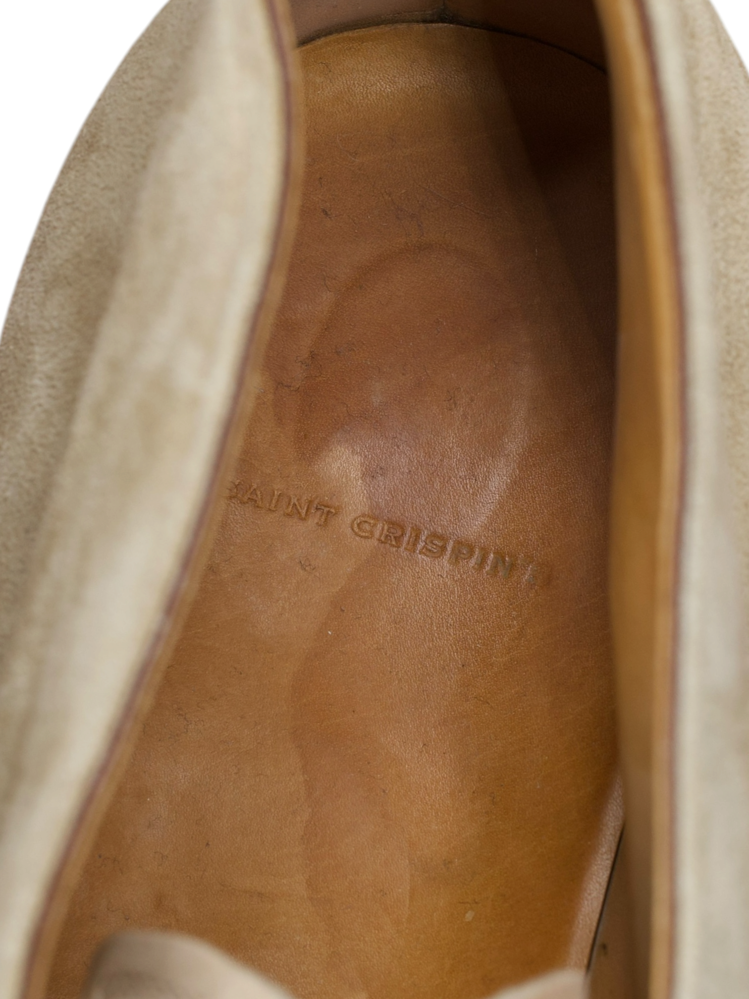 Saint Crispin's Beige Suede Curved-Topline Chukka Boots