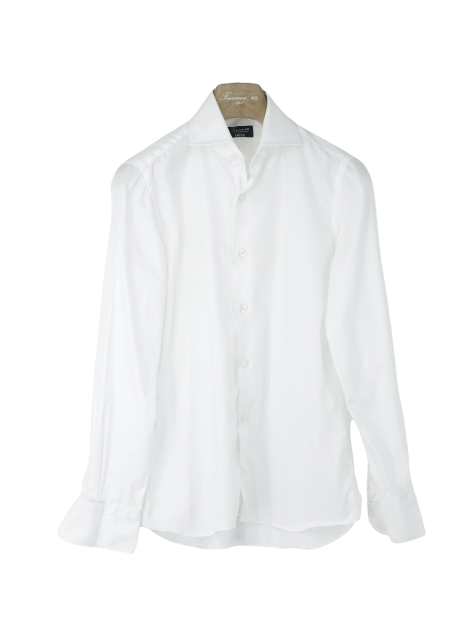 Finamore White Cotton "Collo Eduardo" Dress Shirt