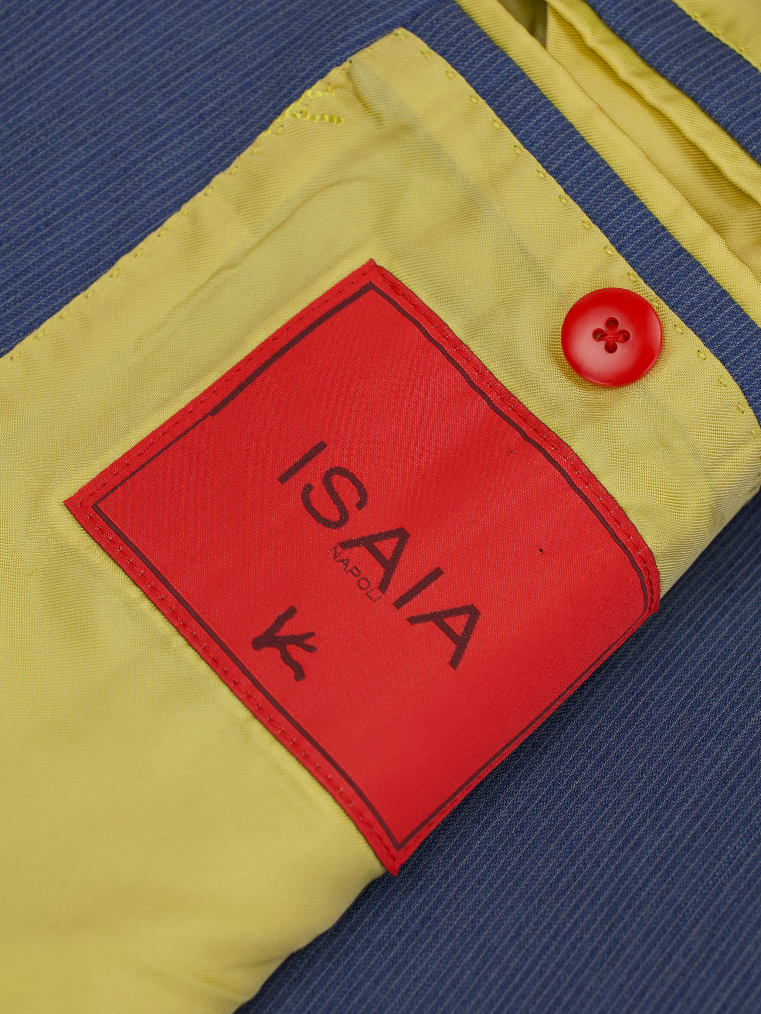 Isaia Steel Blue Wool & Silk Micro-Pinstripe Jacket