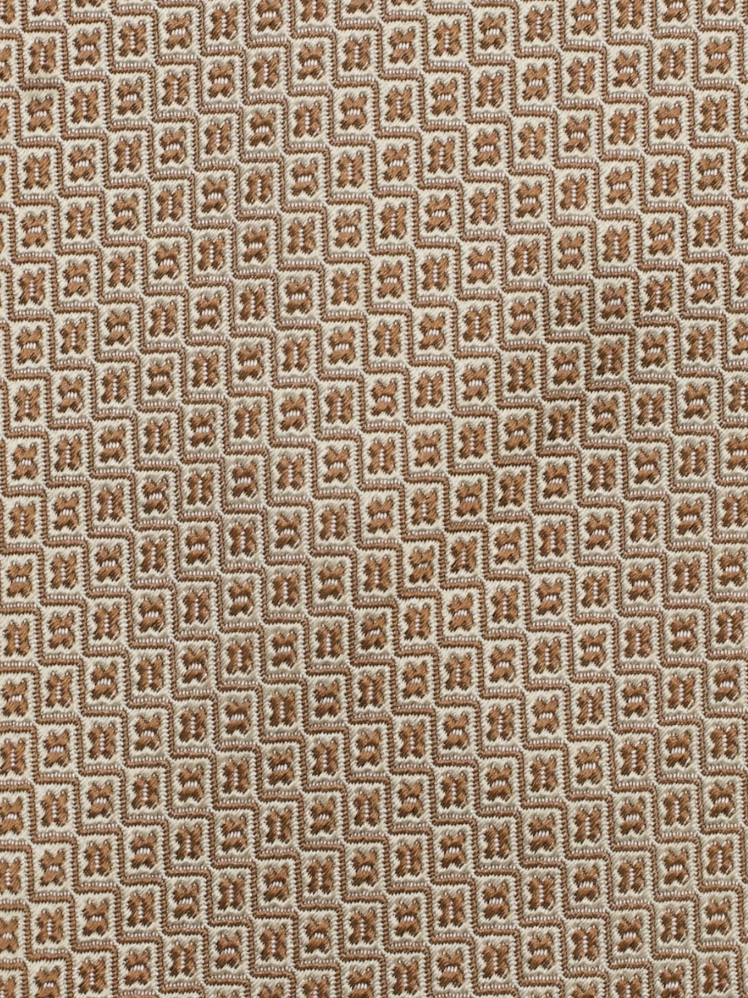 Cesare Attolini Light Brown Silk Micro Flower-Pattern Tie