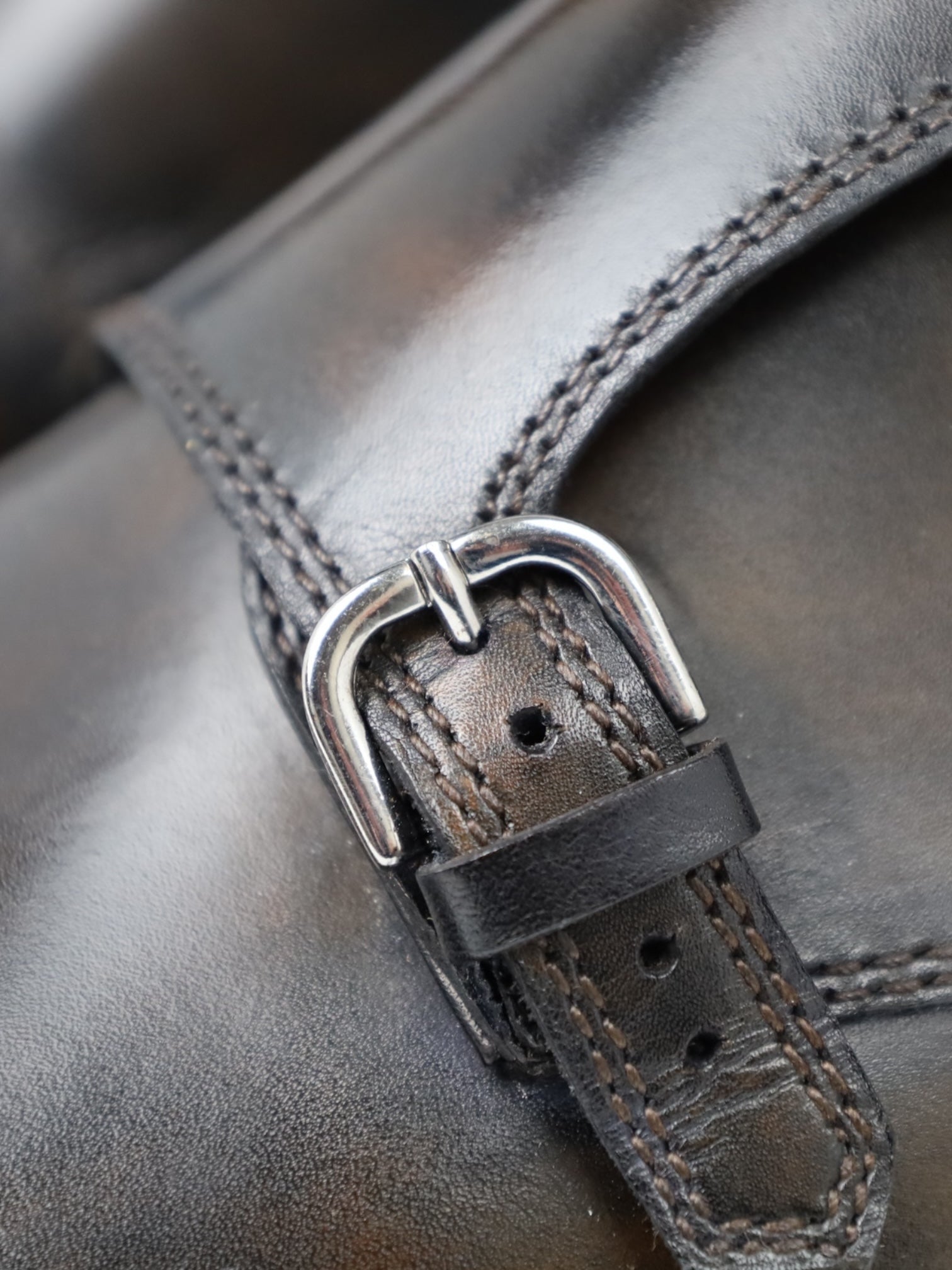 Bontoni Dark Brown Double Monk + Crocodile Belt
