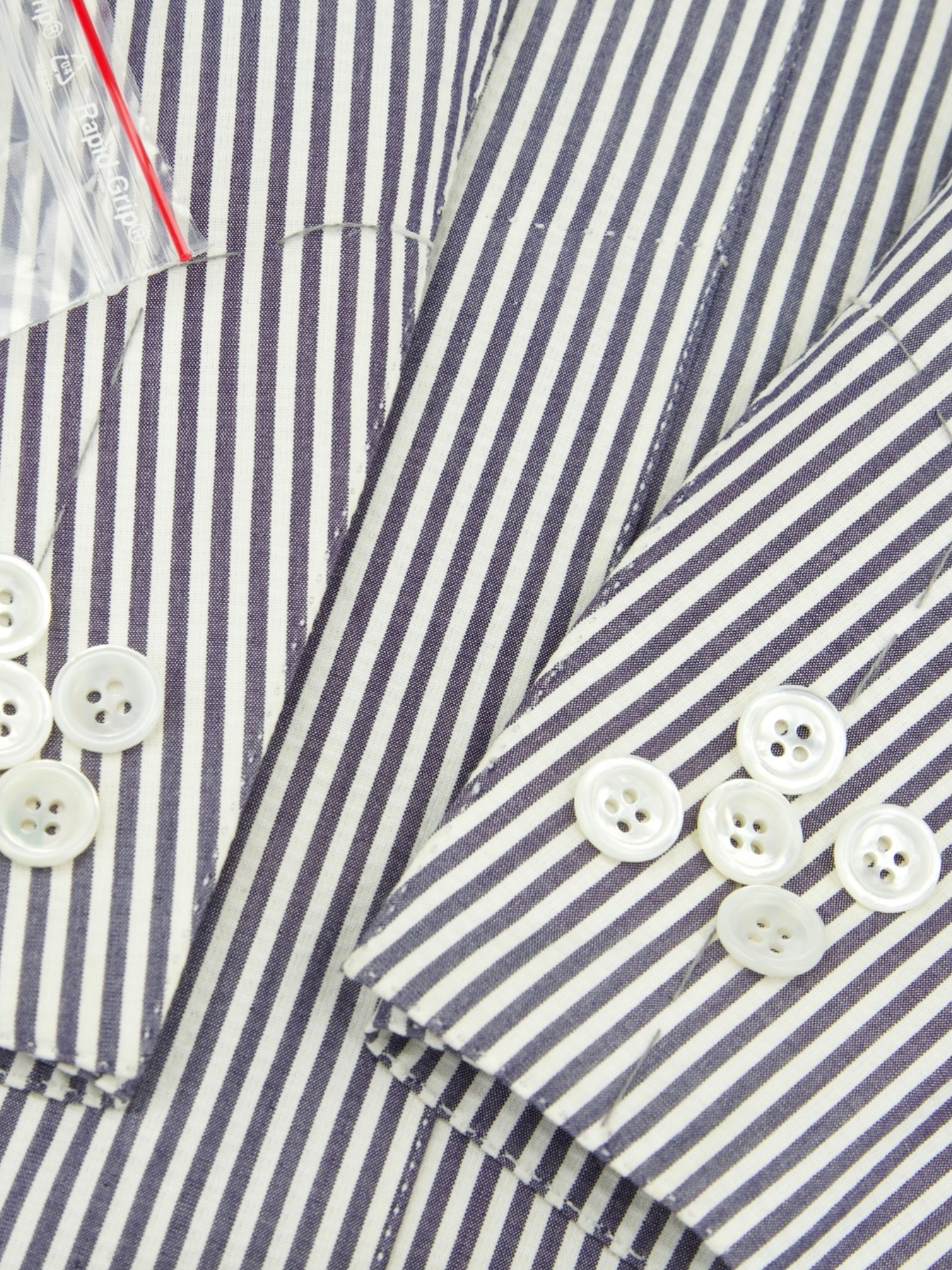 Tom Ford White & Blue Cotton Seersucker Pinstripe Spencer Jacket