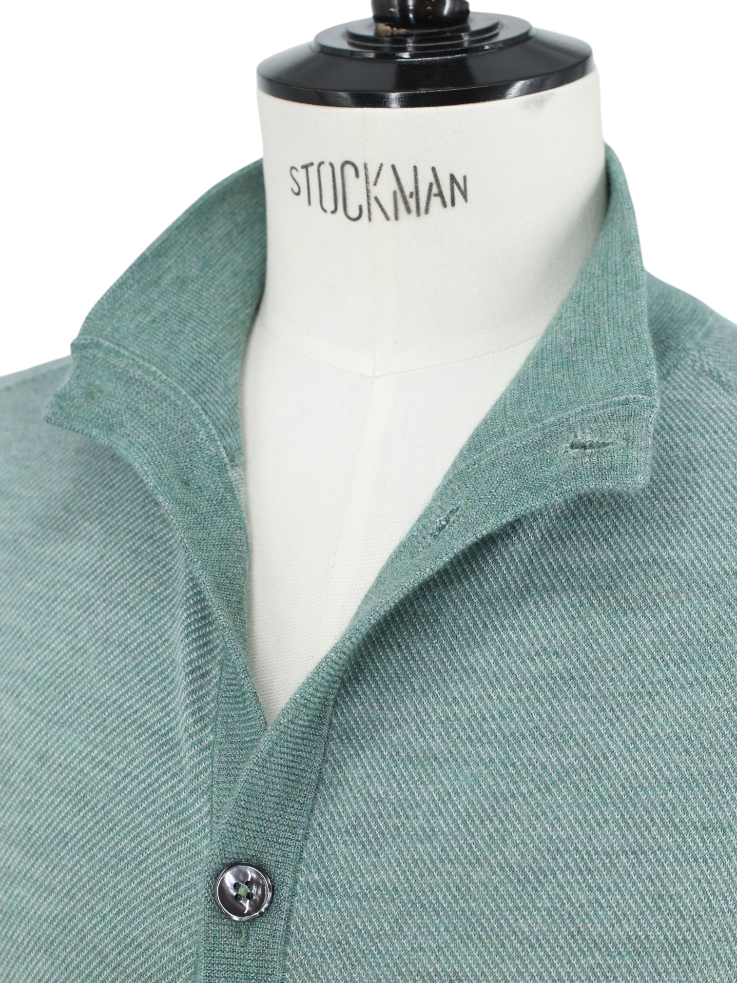 Cesare Attolini Sage Green Cashmere & Silk Cardigan