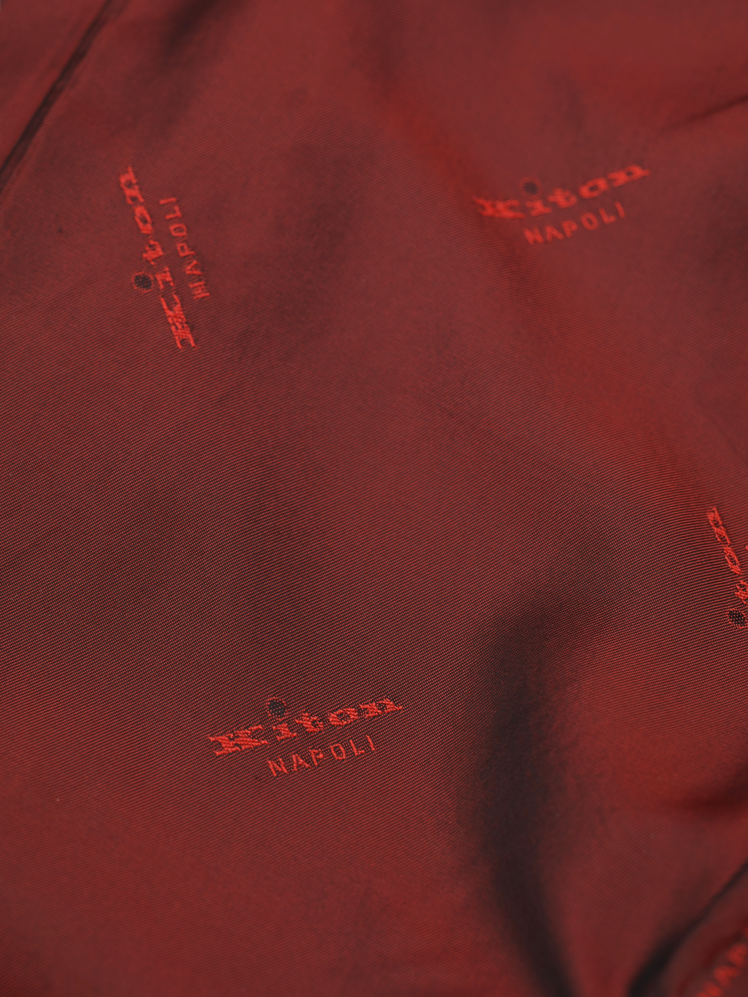 Kiton Cherry Red Pure-Cashmere Double Breasted Micro-Structure Jacket