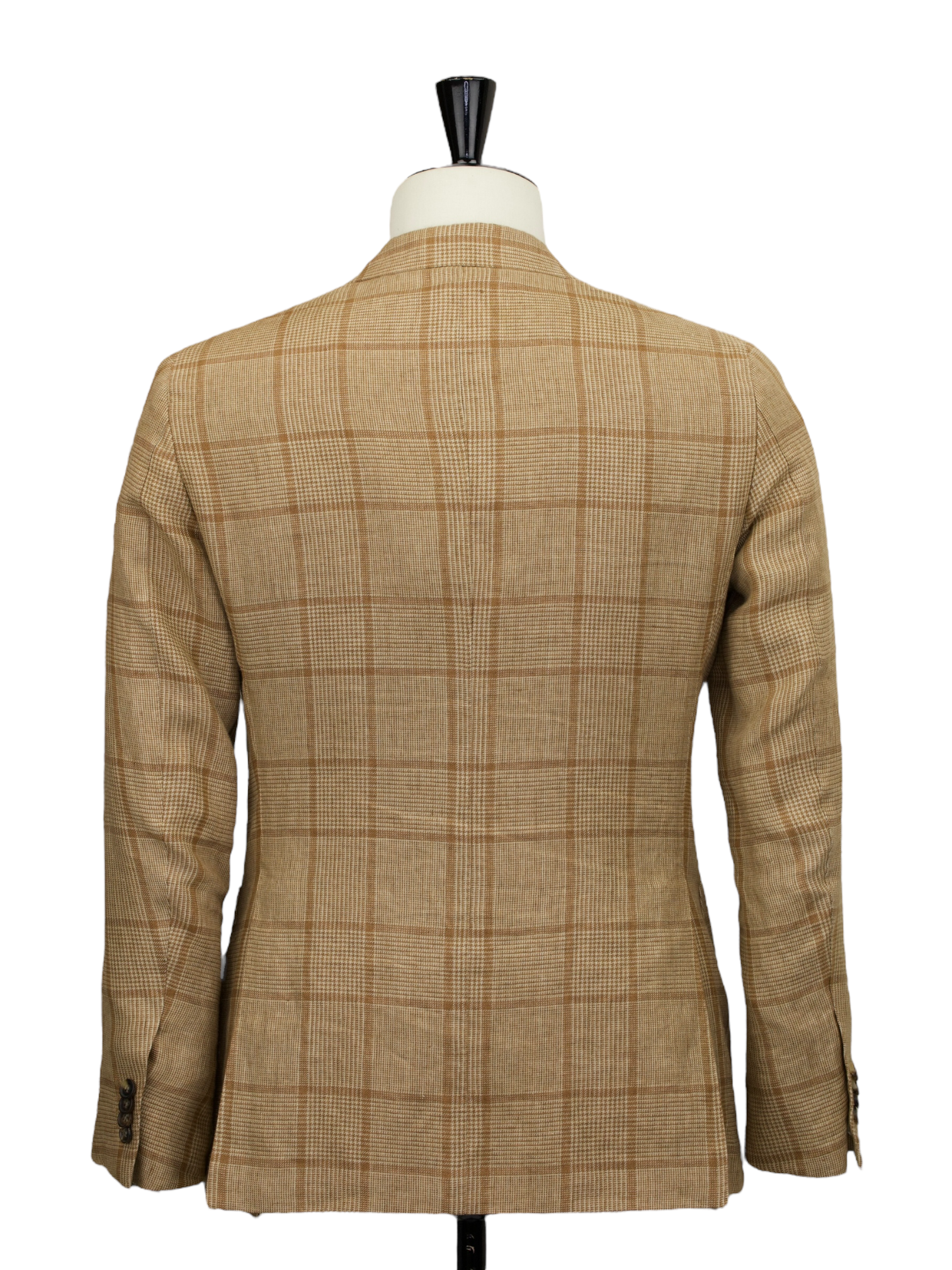 Caruso Light Brown Linen Windowpane "Aida" Summer Jacket