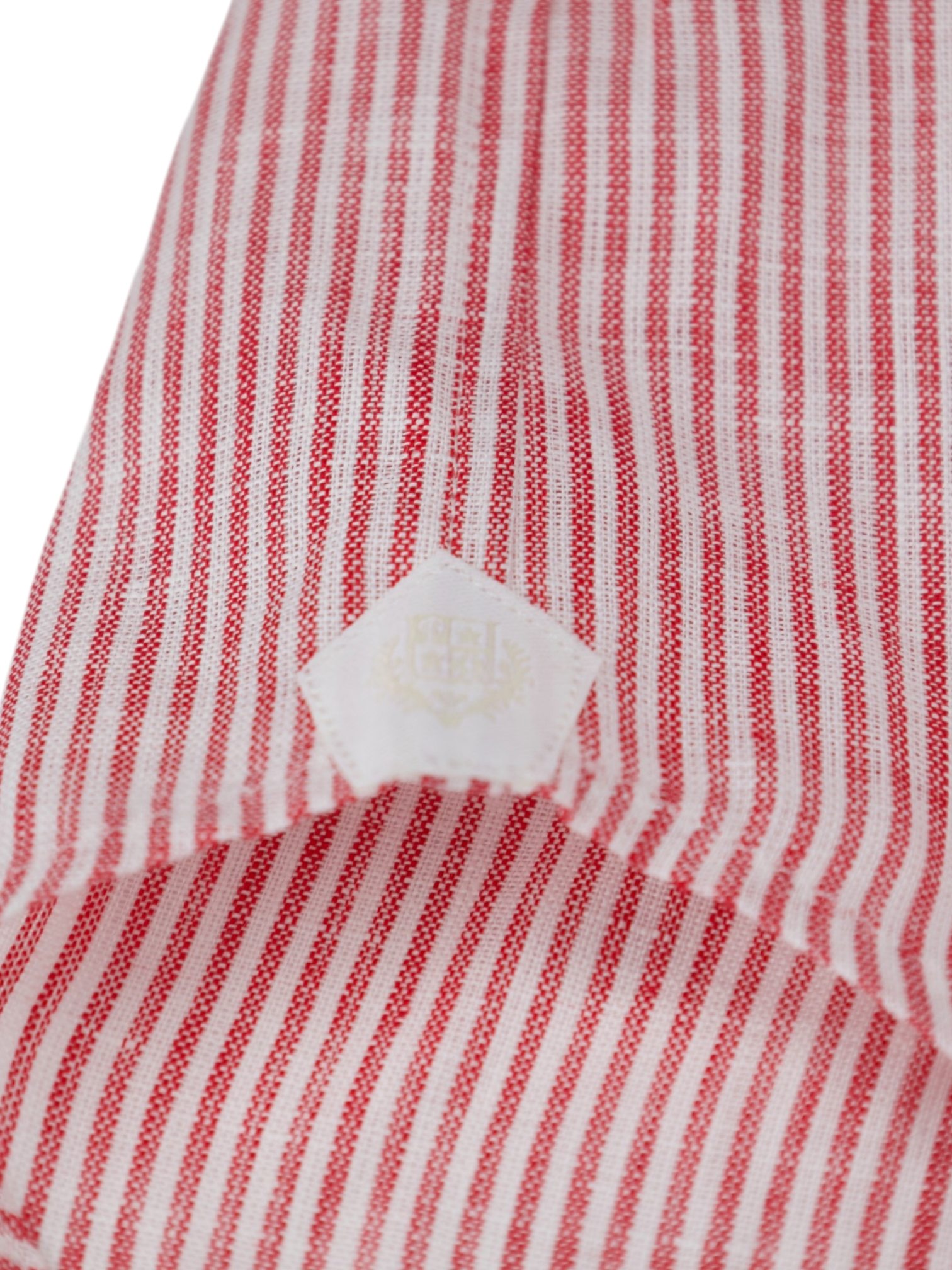 Loro Piana Red Pinstripe Button-Down Linen Shirt