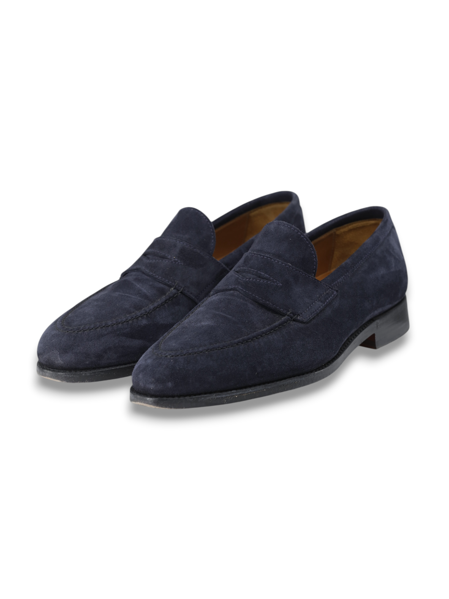 Bontoni Dark Blue Suede Principe Penny Loafer + Belt