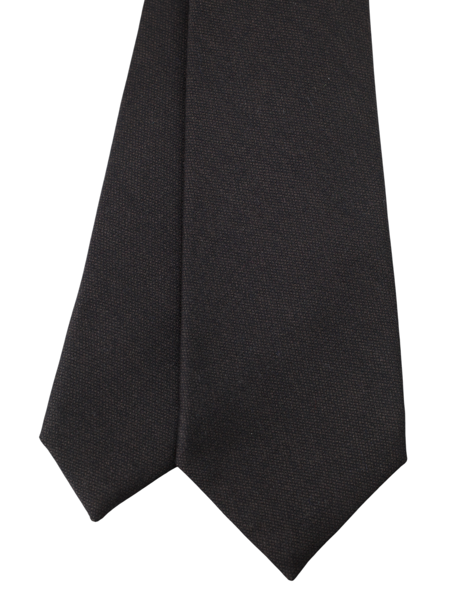Kiton 5-Fold Dark Brown Wool, Cashmere & Stretch Tie