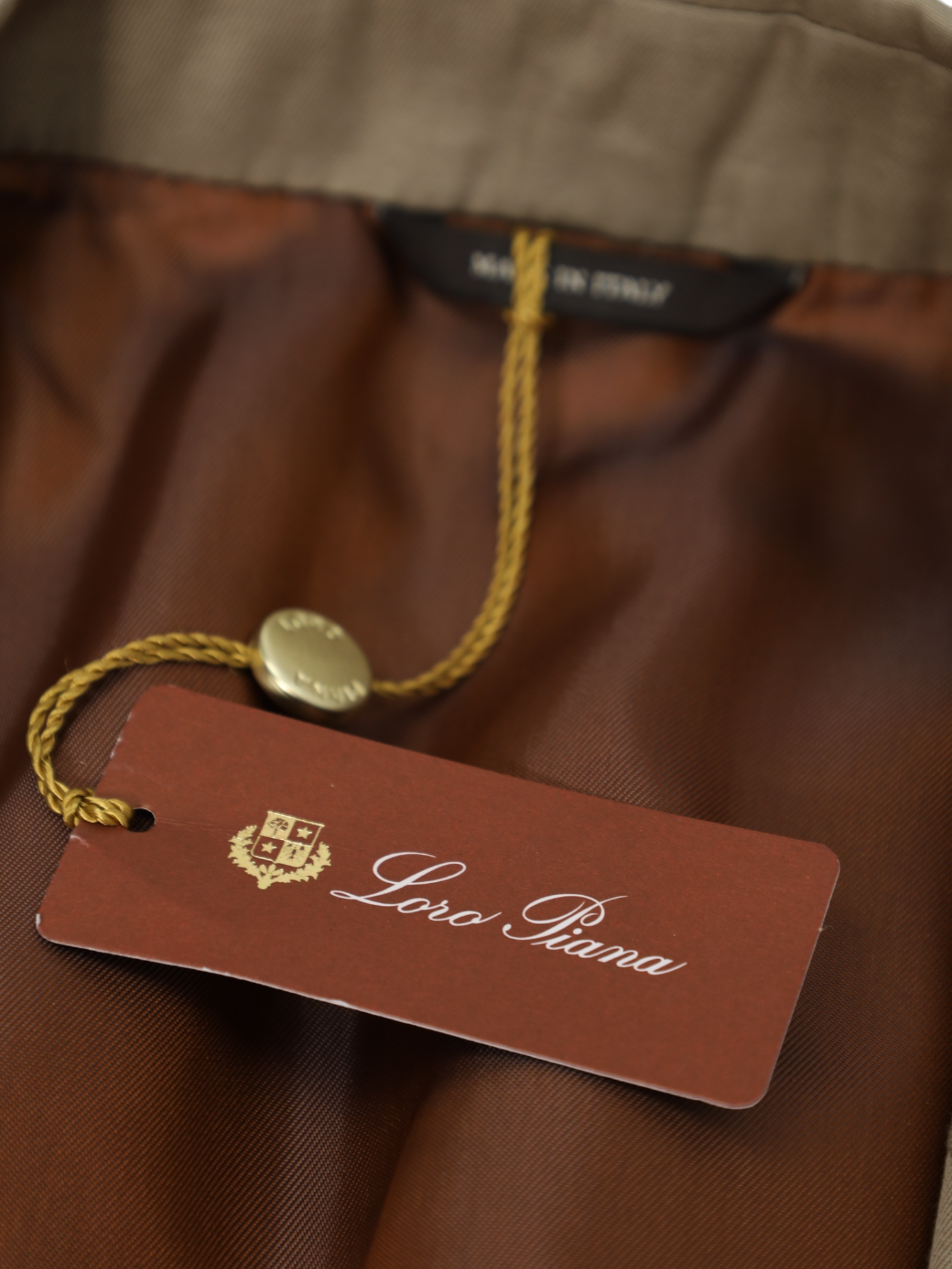Loro Piana Beige Cotton Twill Sartorial Jacket
