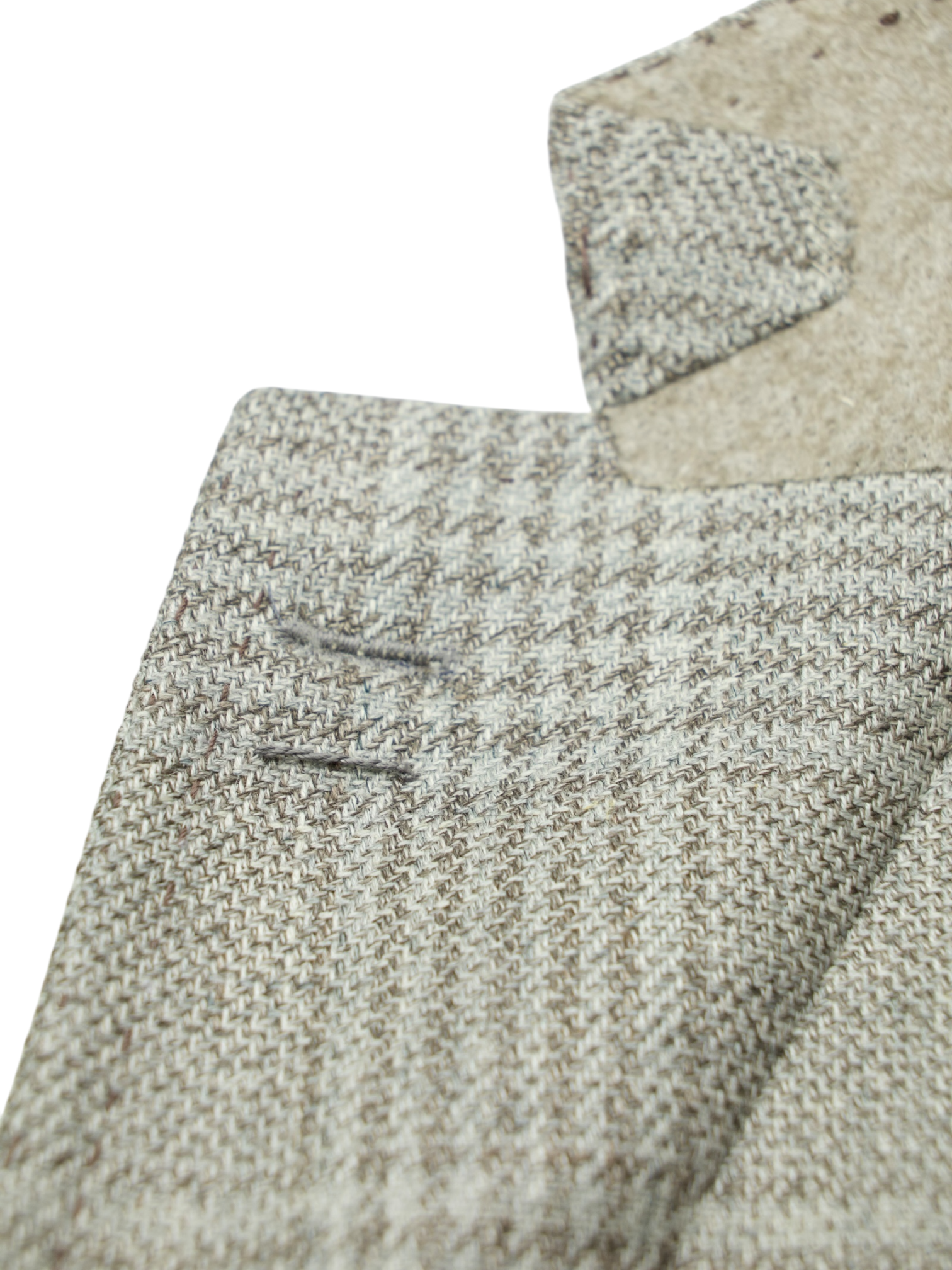 Cesare Attolini Taupe Wool, Silk & Linen Prince of Wales Jacket