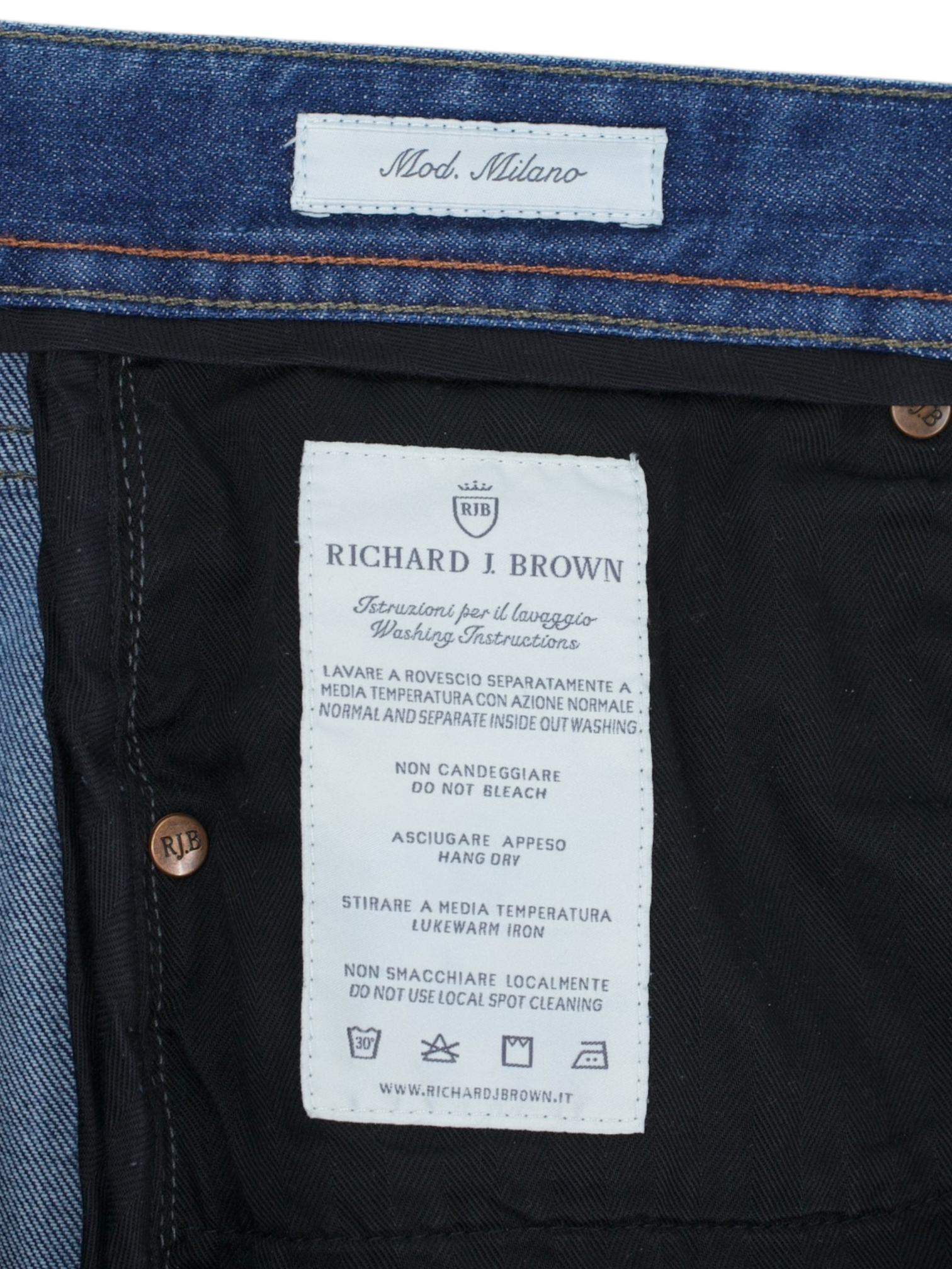 Richard J.Brown Blue Cotton-Stretch Milano Jeans