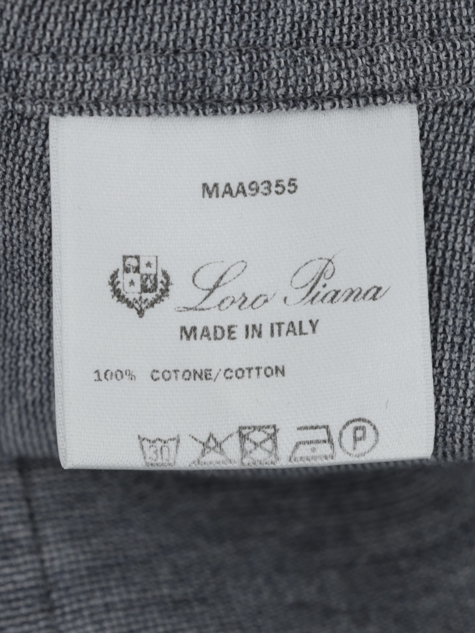 Loro Piana Grey Cotton Piqué Knitted Popover Shirt