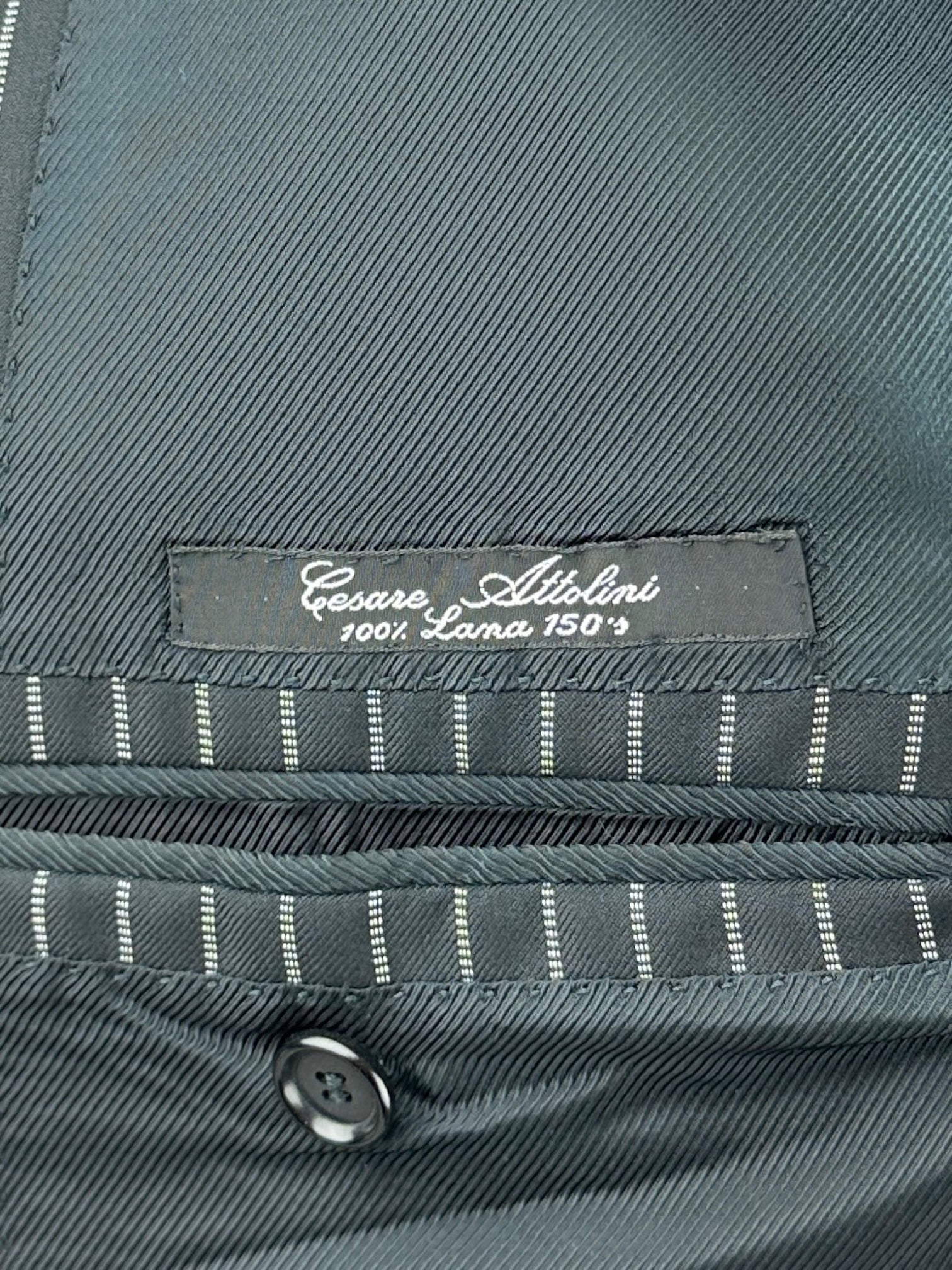 Cesare Attolini Black Pinstripe Super 150's Suit