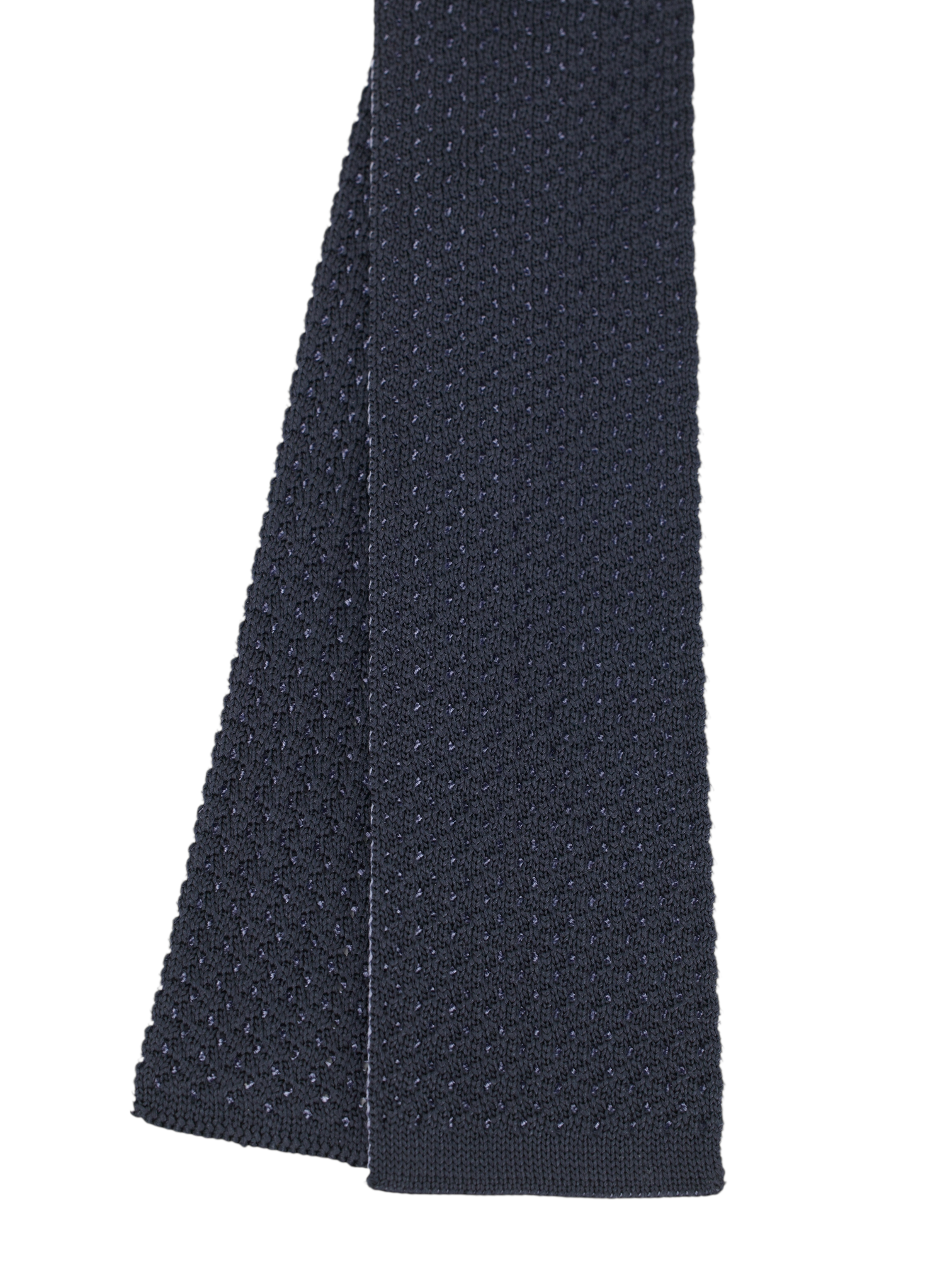 Brioni Dark Grey & Steel Blue Reversible Silk Knitted Tie
