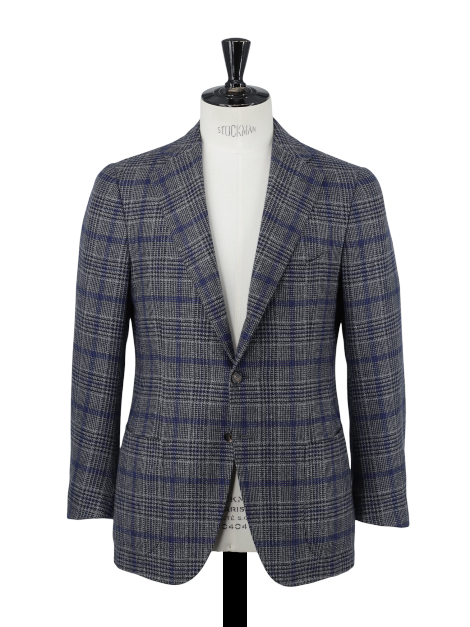 Cesare Attolini Grey & Royal Blue Pure Cashmere Prince of Wales Jacket