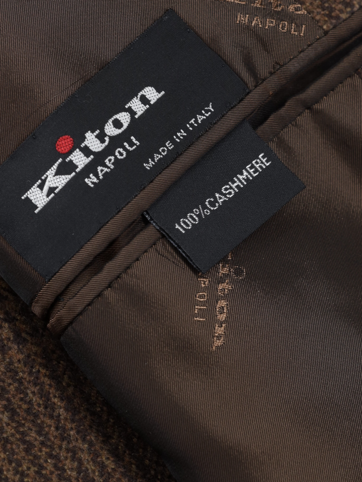 Kiton Brown Pure Plushy-Cashmere Prince of Wales Winter Suit