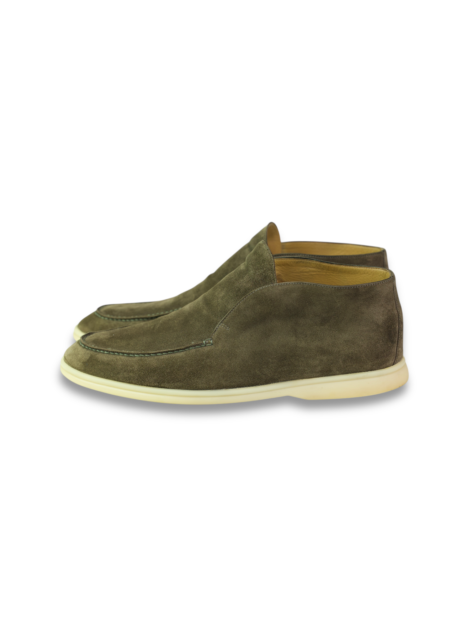 Loro Piana Warm Grey Suede Open Walk Ankle Boots
