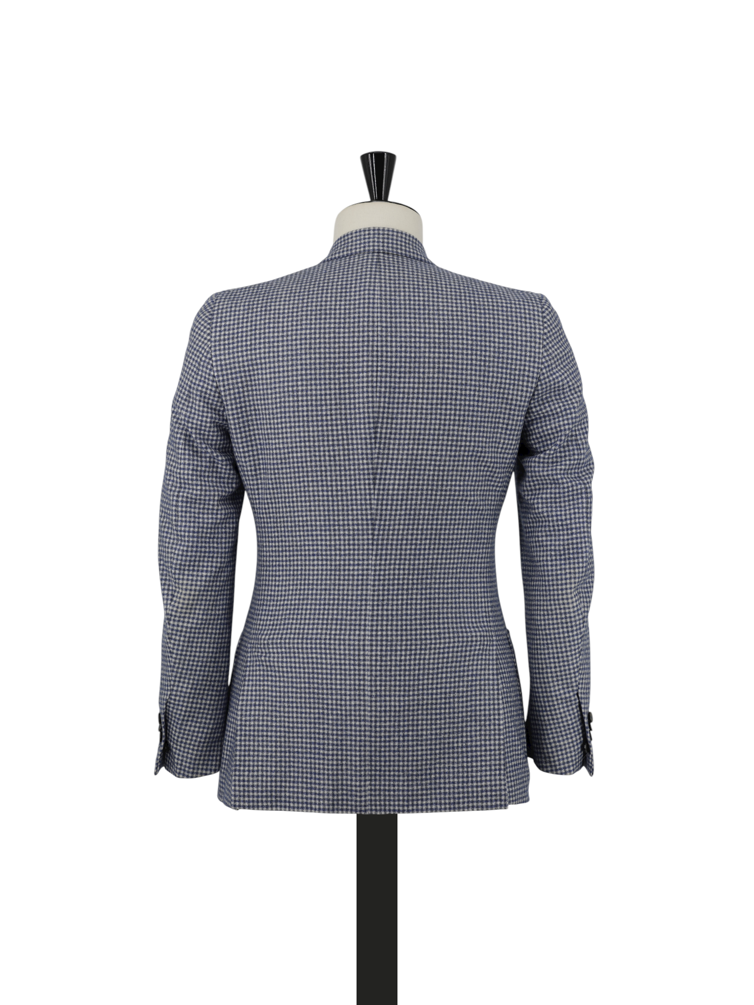Isaia Blue Brushed-Wool Flannel Gun Check Jacket