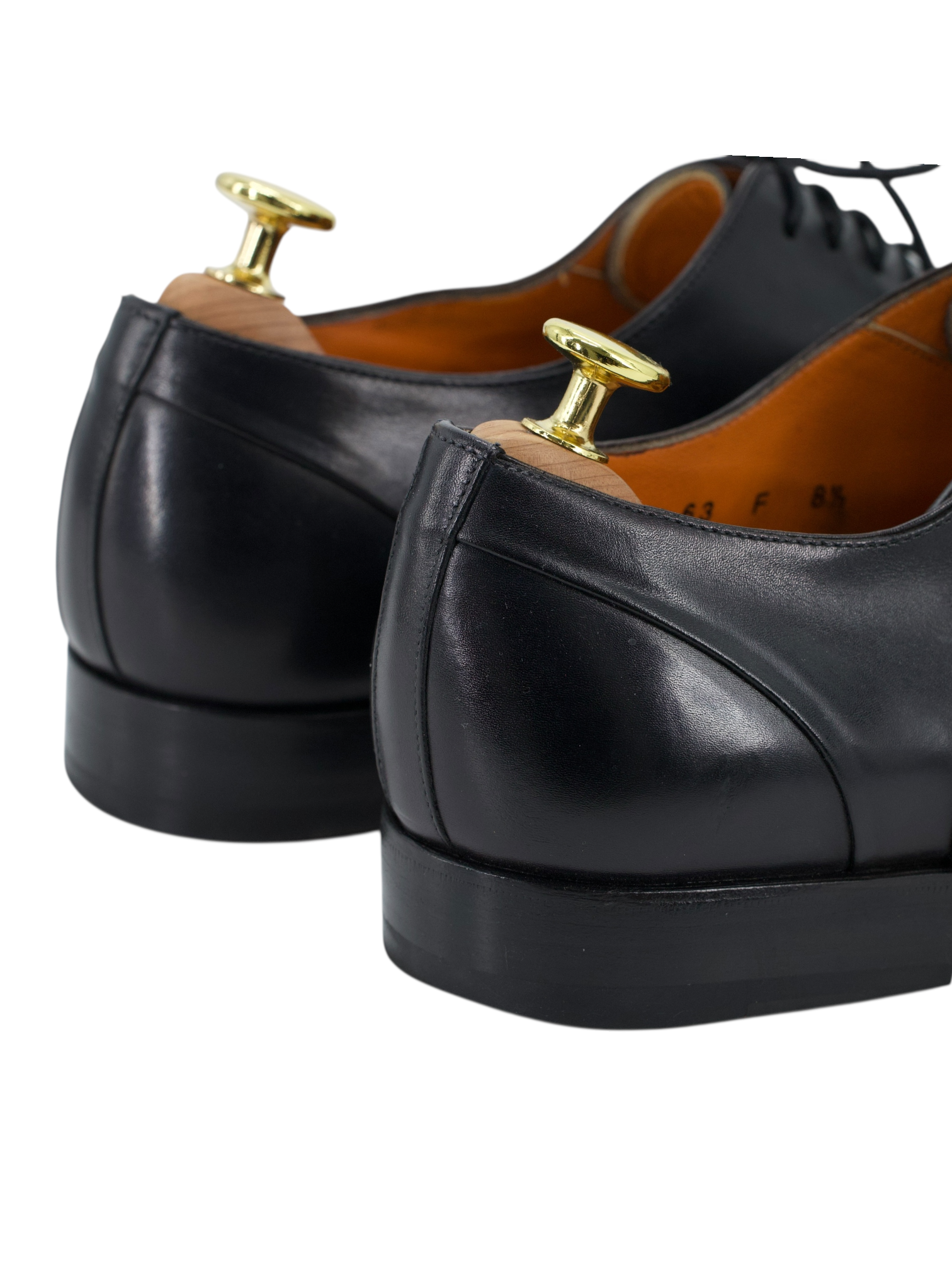 Santoni Black Handgrade Calfleather Captoe Oxford Lace-ups