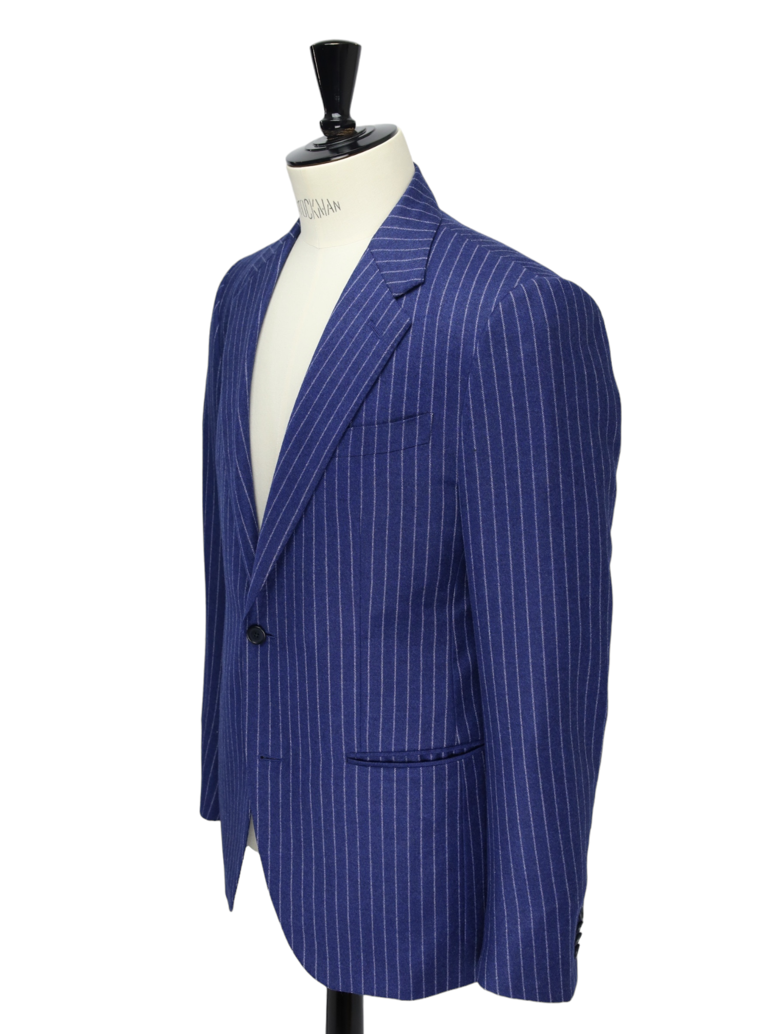 Caruso Blue Loro Piana Wool & Cashmere Flannel Pinstripe Suit