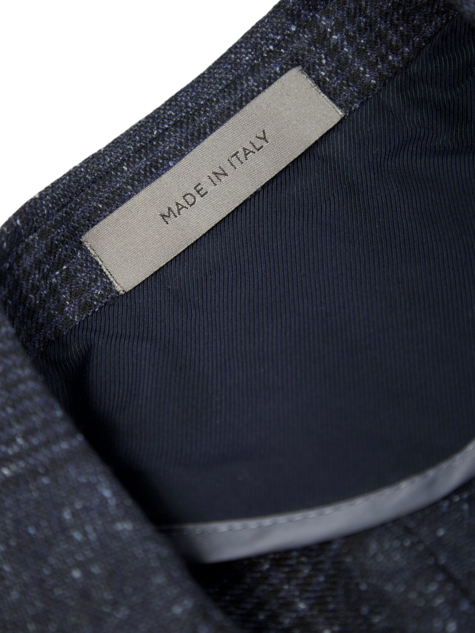 Corneliani Blue Wool & Silk Donegal Check Jacket