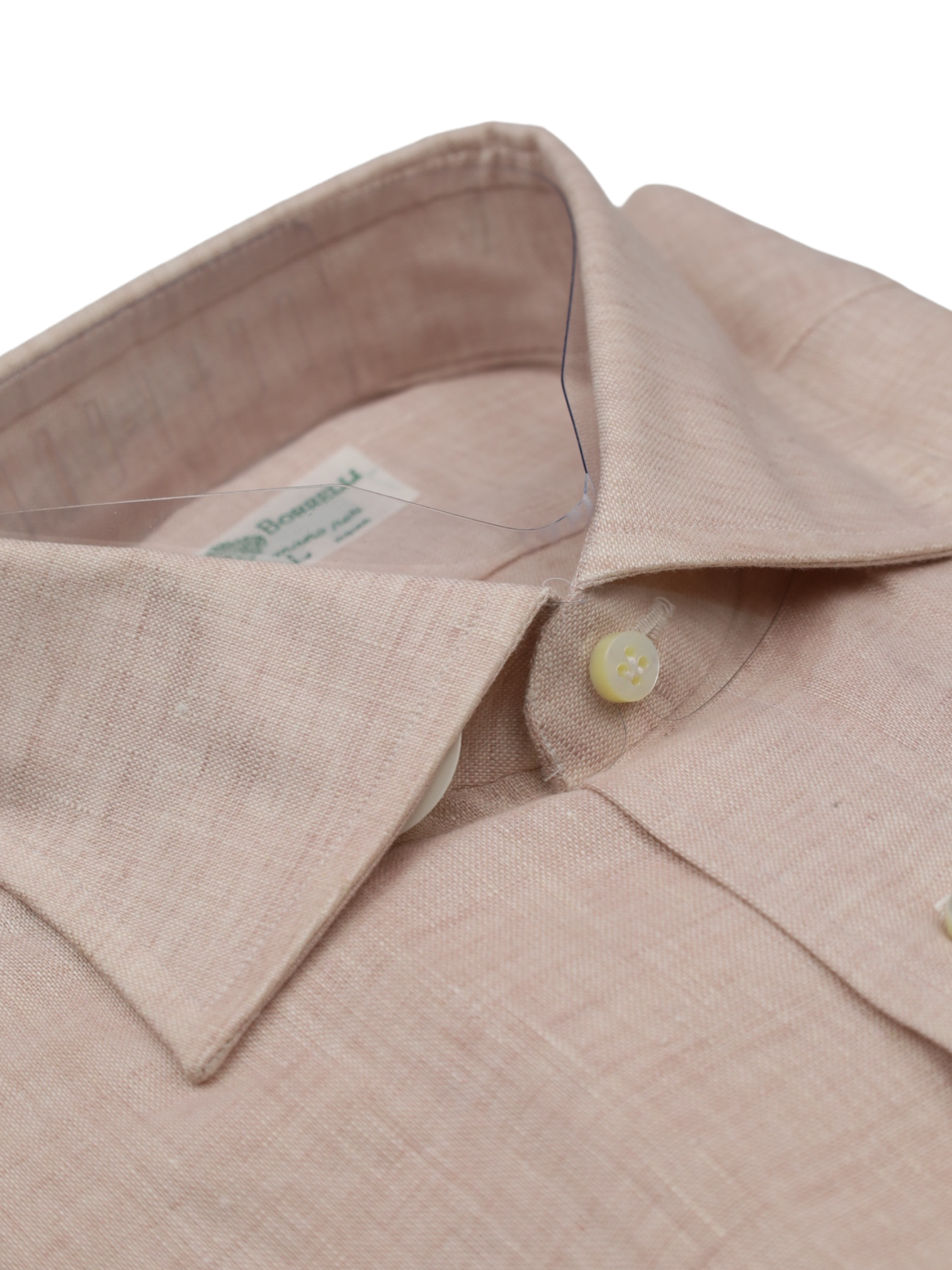 Luigi Borrelli Pastel Roze Linnen Overhemd