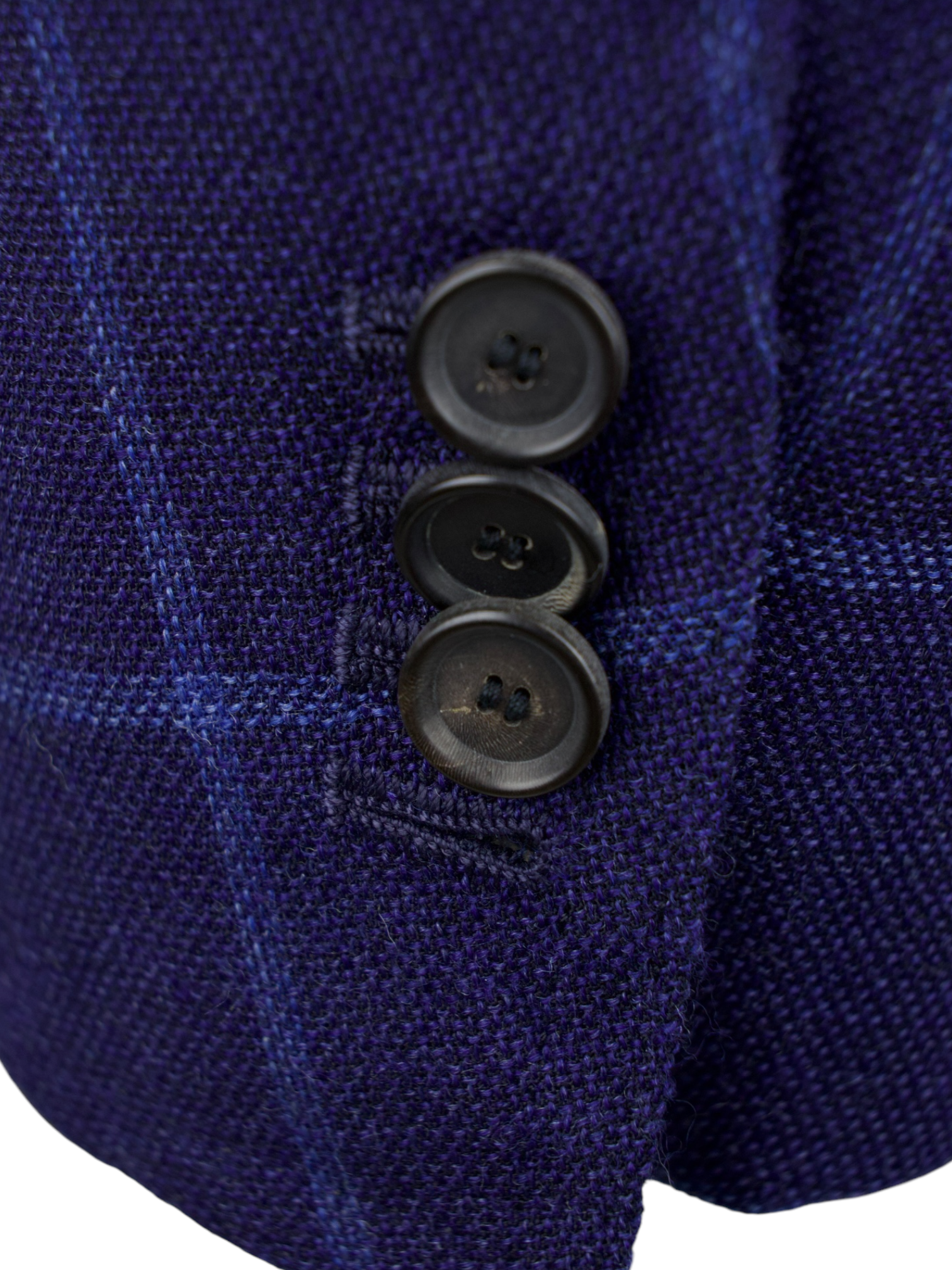 Cesare Attolini Royal Blue Wool & Silk Hopsack Windowpane Jacket